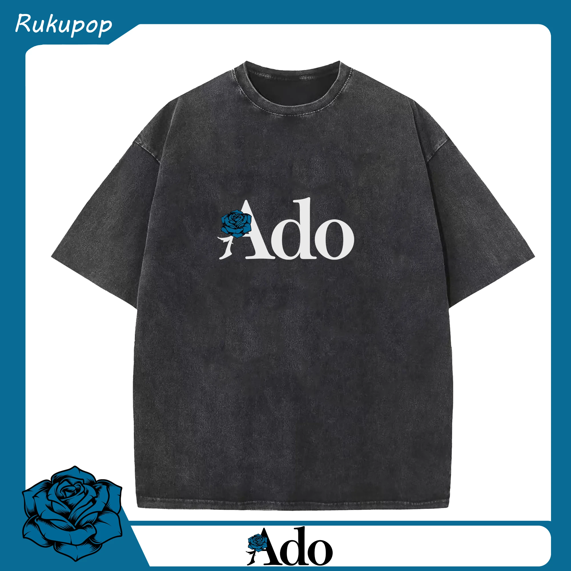 Adoアド応援 - 綿100％ ヴィンテージ風 半袖Tシャツ ・ フロントプリント ・ 柔らか肌触り ・ 通気性 快適 ・ スポーツ カジュアル 外出用