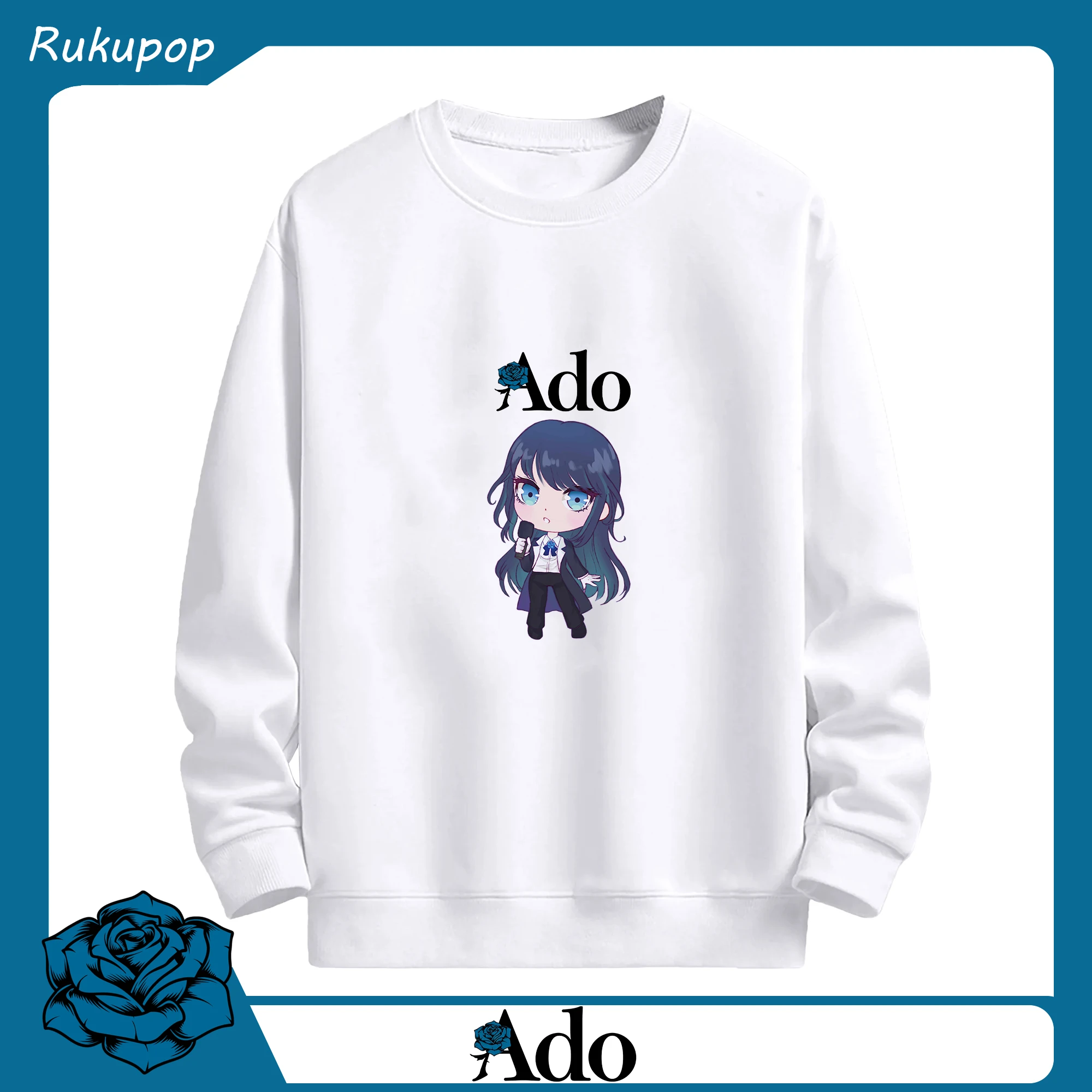 Adoアド可愛いスタイル - 高品質 クルーネック スウェット ・ コットン59％ ポリエステル41％ ・ ユニセックス 長袖 トレーナー ・ カジュアル デイリー スポーツ 散歩用