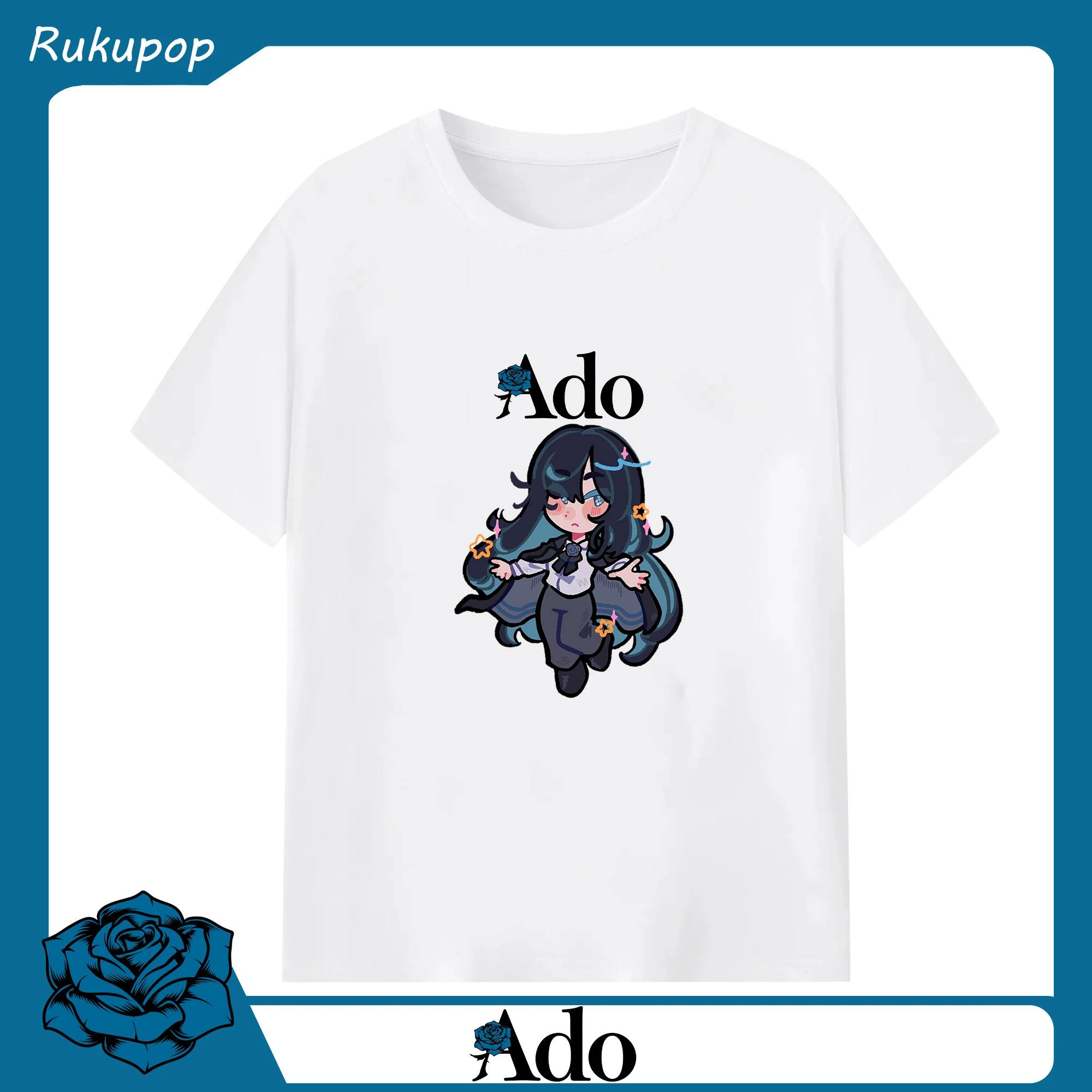 Adoアドファン専用 - 綿100％ 半袖Tシャツ ・ フロントプリント ・ 快適 通気性 ・ 日常使い 散歩 スポーツ用