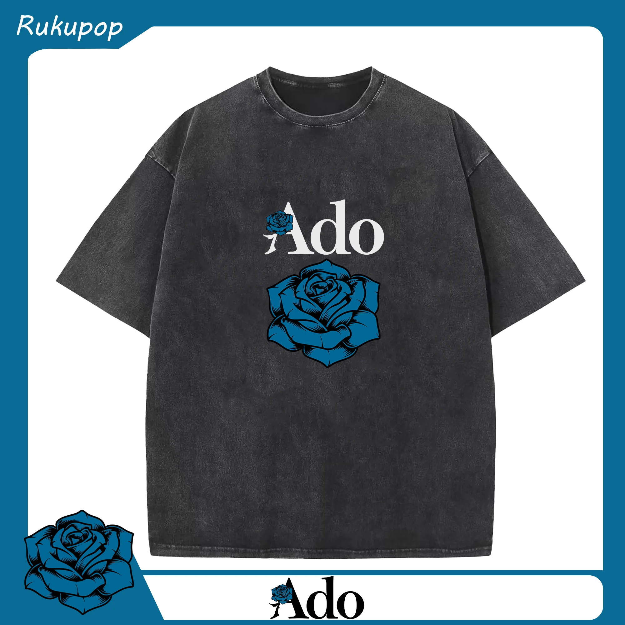 Adoアドシンプルスタイル - 綿100％ ヴィンテージ風 半袖Tシャツ ・ フロントプリント ・ 柔らか肌触り ・ 通気性 快適 ・ スポーツ カジュアル 外出用