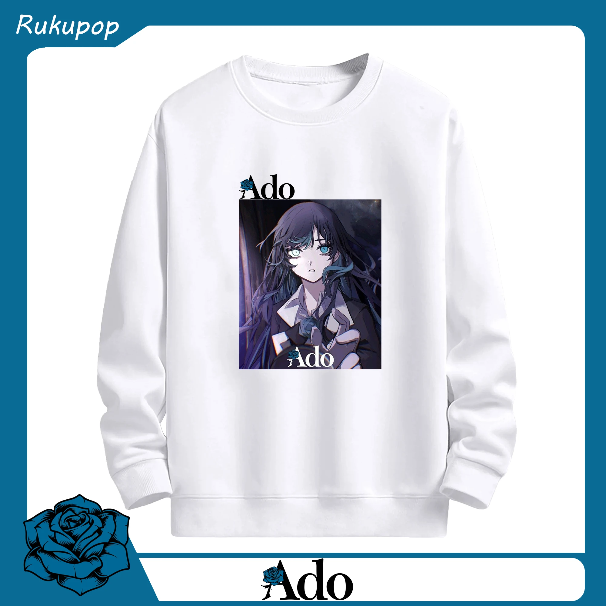 Adoアド応援 - 高品質 クルーネック スウェット ・ コットン59％ ポリエステル41％ ・ ユニセックス 長袖 トレーナー ・ カジュアル デイリー スポーツ 散歩用