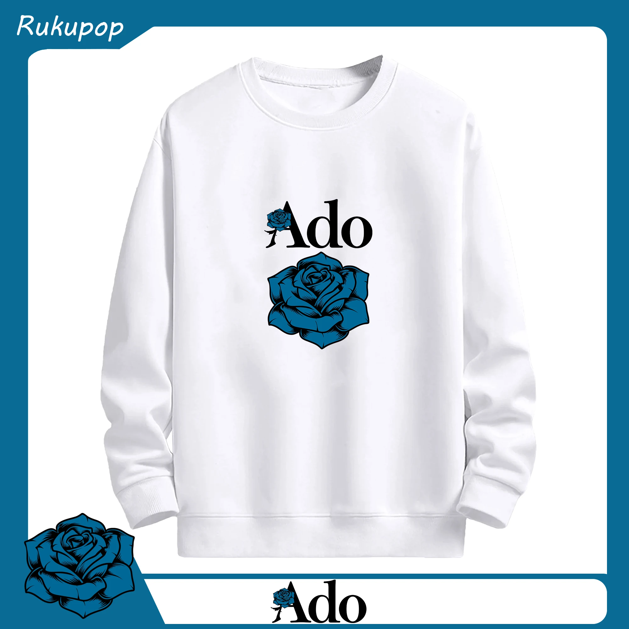 Adoアドシンプルスタイル - 高品質 クルーネック スウェット ・ コットン59％ ポリエステル41％ ・ ユニセックス 長袖 トレーナー ・ カジュアル デイリー スポーツ 散歩用