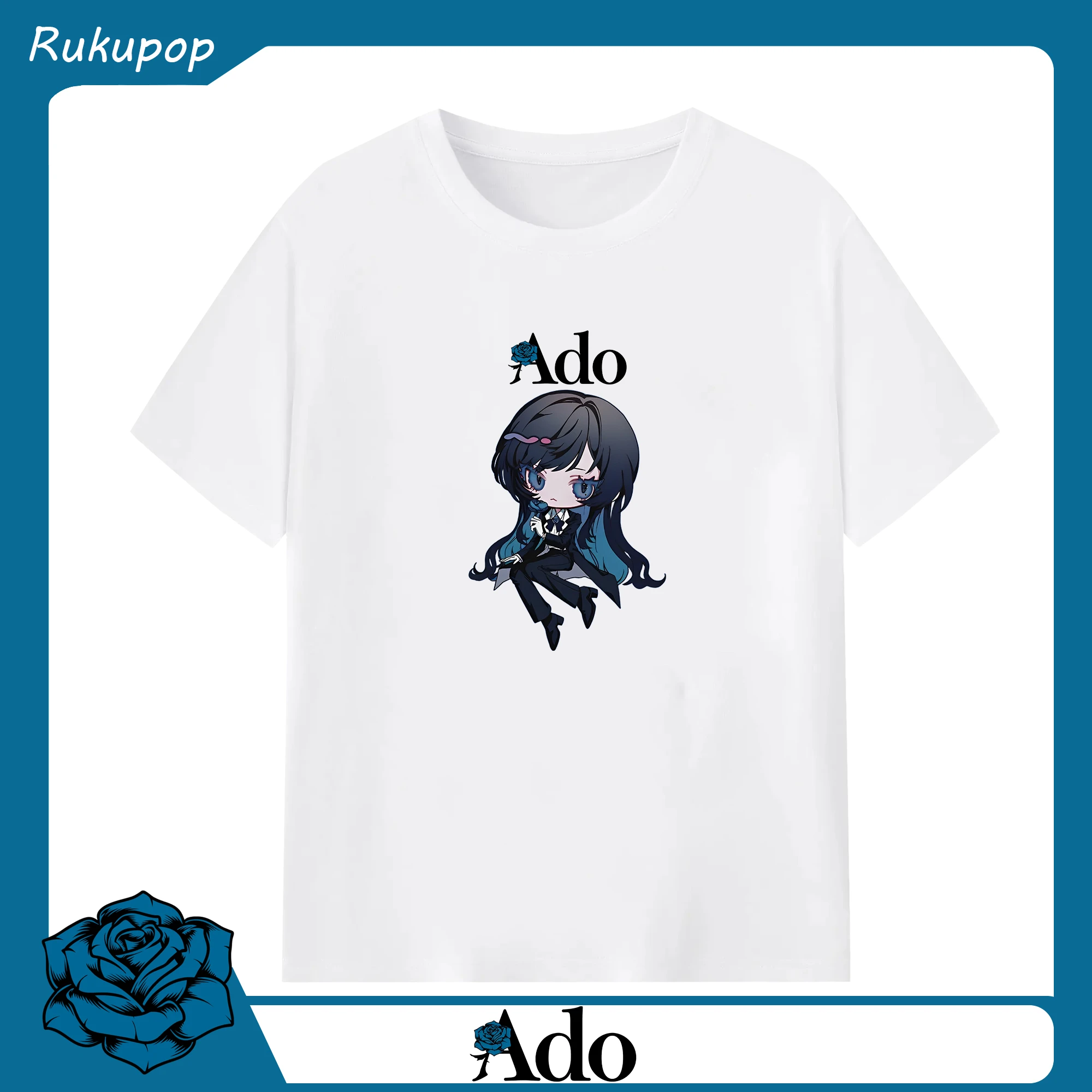 Adoアドファン専用 - 綿100％ 半袖Tシャツ ・ フロントプリント ・ 快適 通気性 ・ 日常使い 散歩 スポーツ用