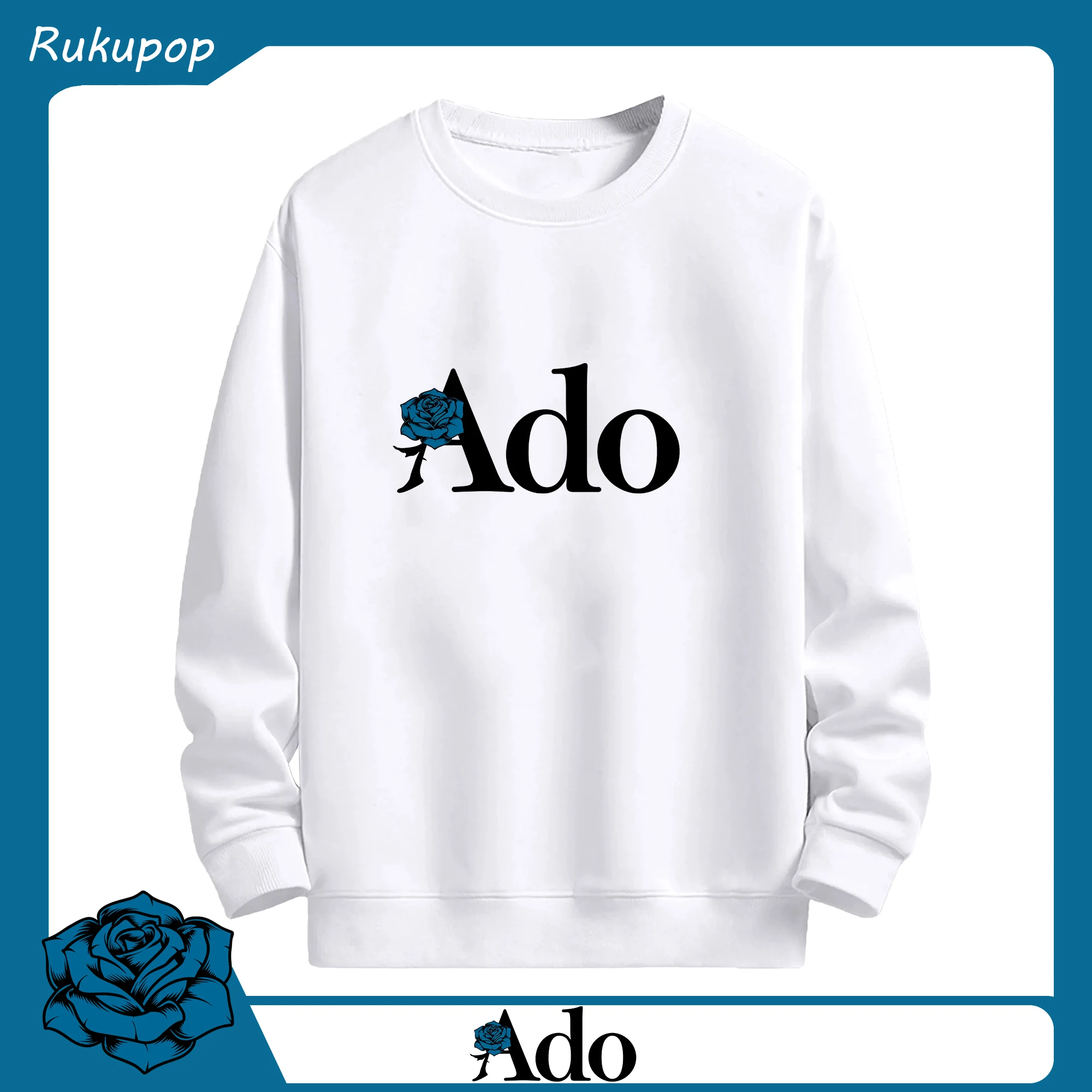 Adoアド応援 - 高品質 クルーネック スウェット ・ コットン59％ ポリエステル41％ ・ ユニセックス 長袖 トレーナー ・ カジュアル デイリー スポーツ 散歩用