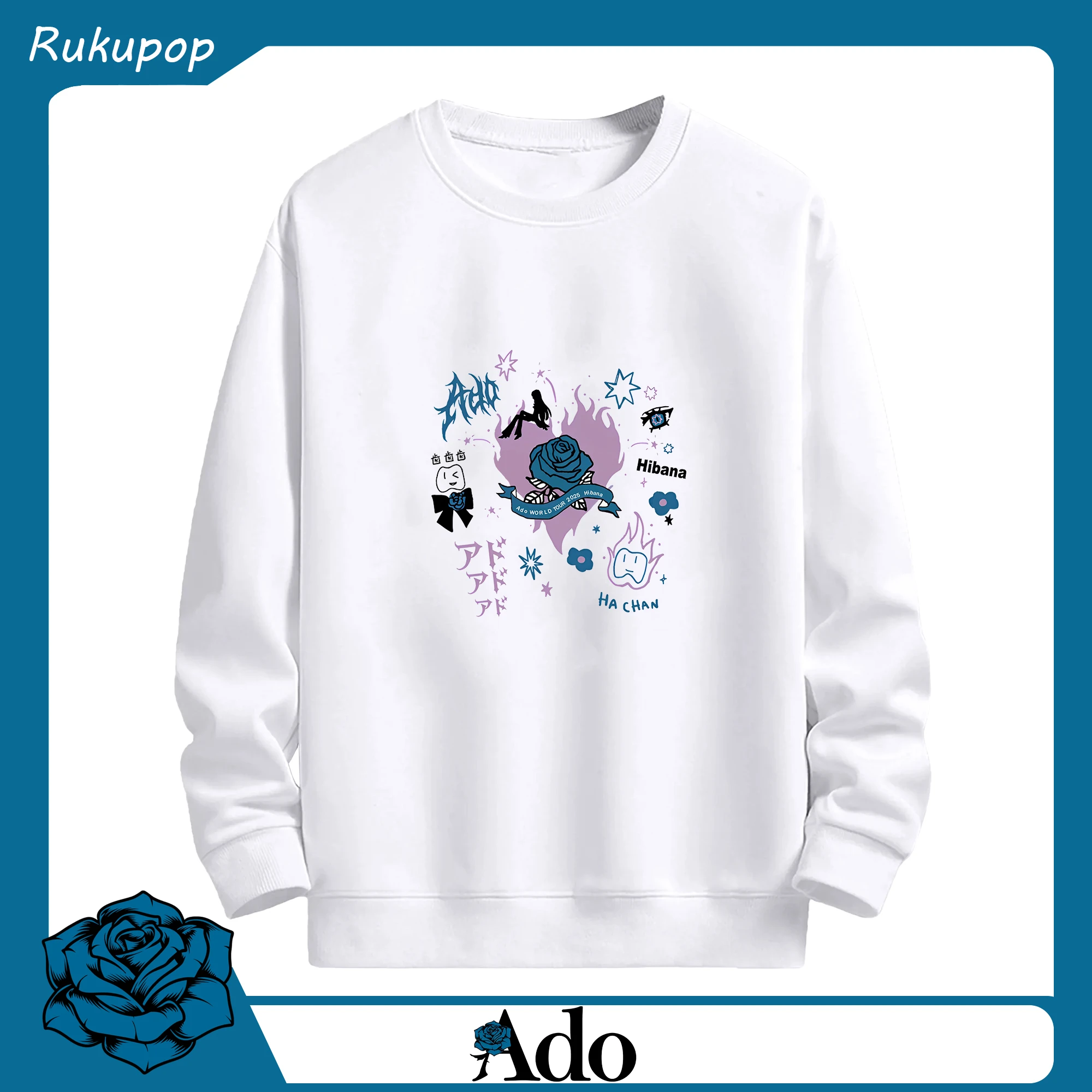 新作2025Adoアドライブ限定デザイン - 高品質 クルーネック スウェット ・ コットン59％ ポリエステル41％ ・ ユニセックス 長袖 トレーナー ・ カジュアル デイリー スポーツ 散歩用