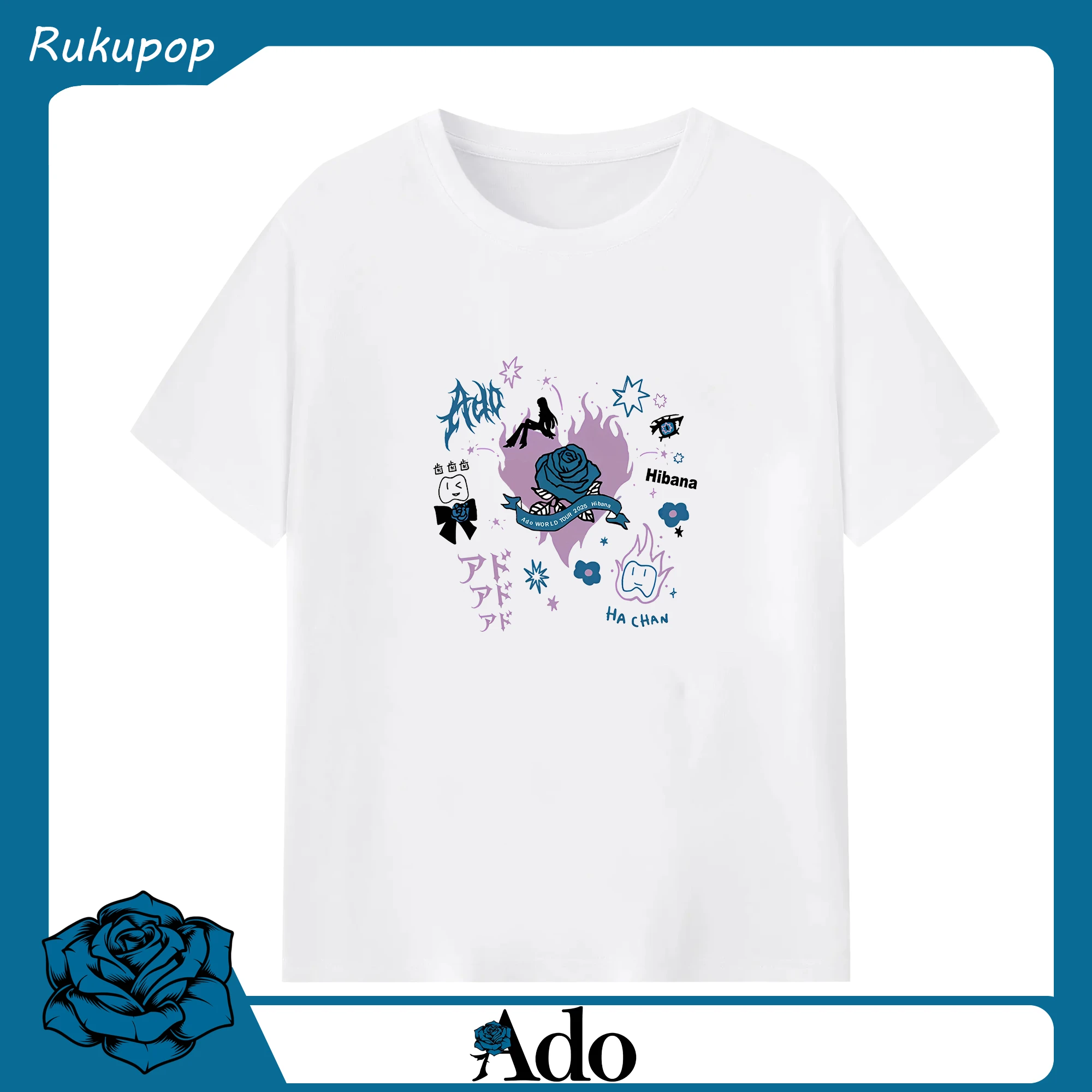 新作2025Adoアドライブ限定デザイン - 綿100％ 半袖Tシャツ ・ フロントプリント ・ 快適 通気性 ・ 日常使い 散歩 スポーツ用