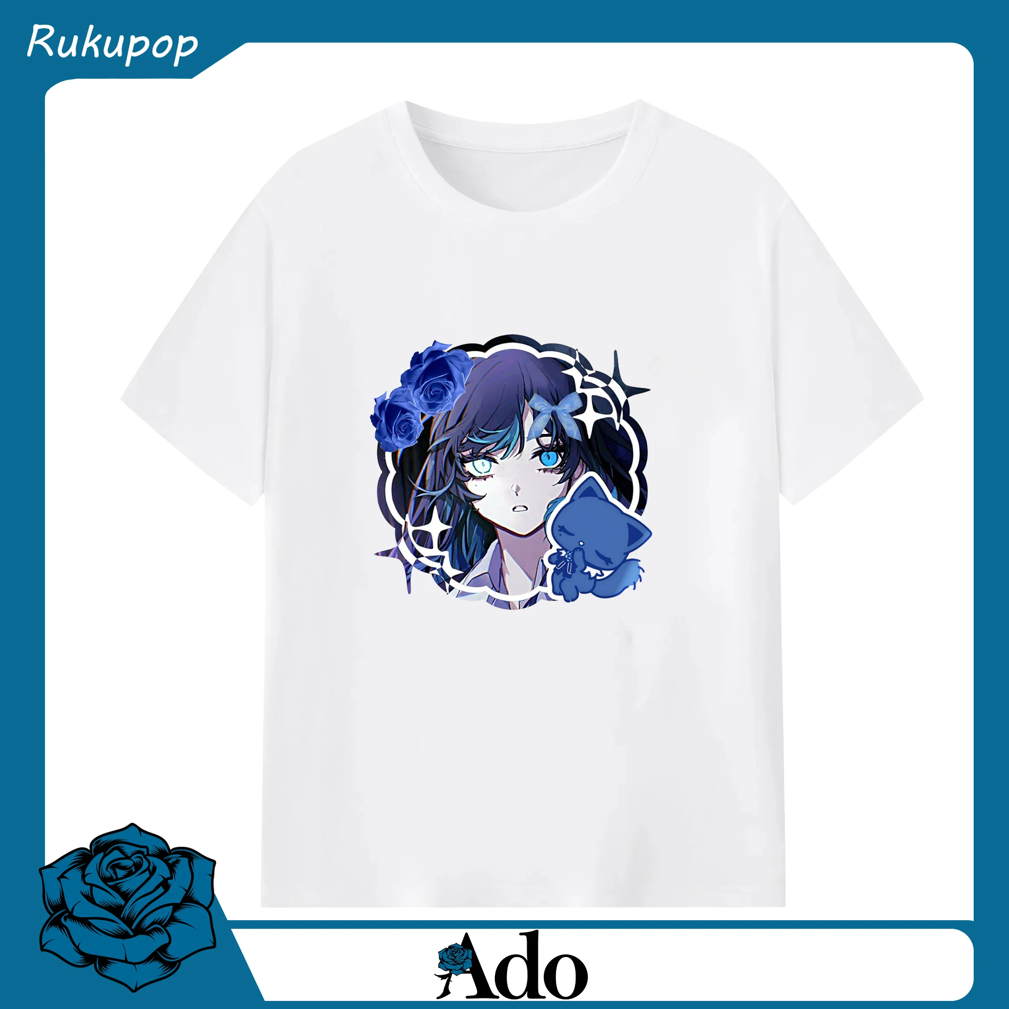 Adoアドねこ - 綿100％ 半袖Tシャツ ・ フロントプリント ・ 快適 通気性 ・ 日常使い 散歩 スポーツ用