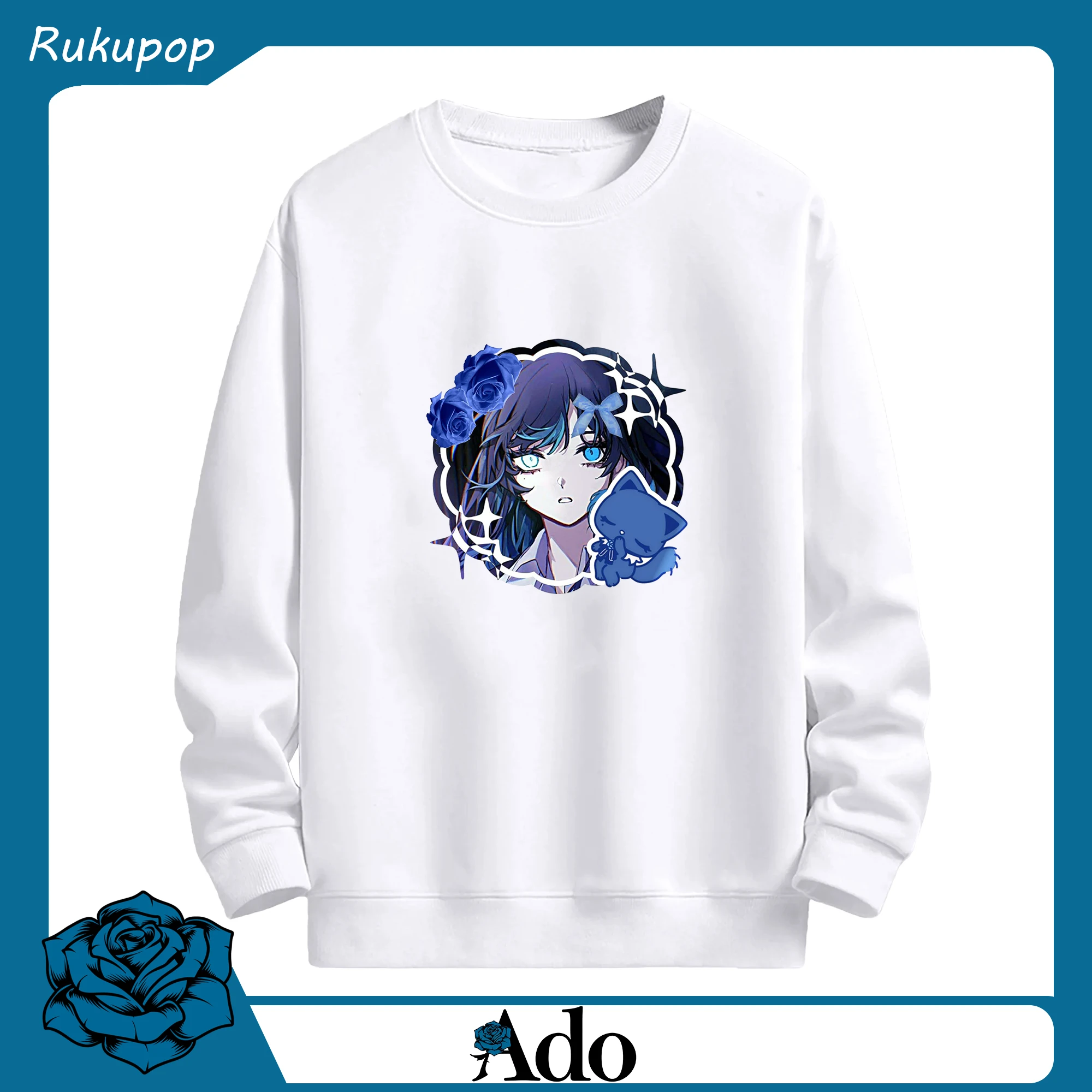 Adoアドねこ - 高品質 クルーネック スウェット ・ コットン59％ ポリエステル41％ ・ ユニセックス 長袖 トレーナー ・ カジュアル デイリー スポーツ 散歩用