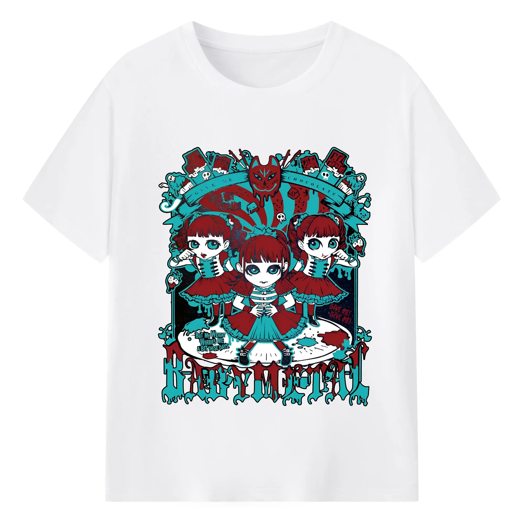 ベビーメタル ギミチョコBABYMETAL　ロックバンド - 綿100％ 半袖Tシャツ ・ フロントプリント ・ 快適 通気性 ・ 日常使い 散歩 スポーツ用