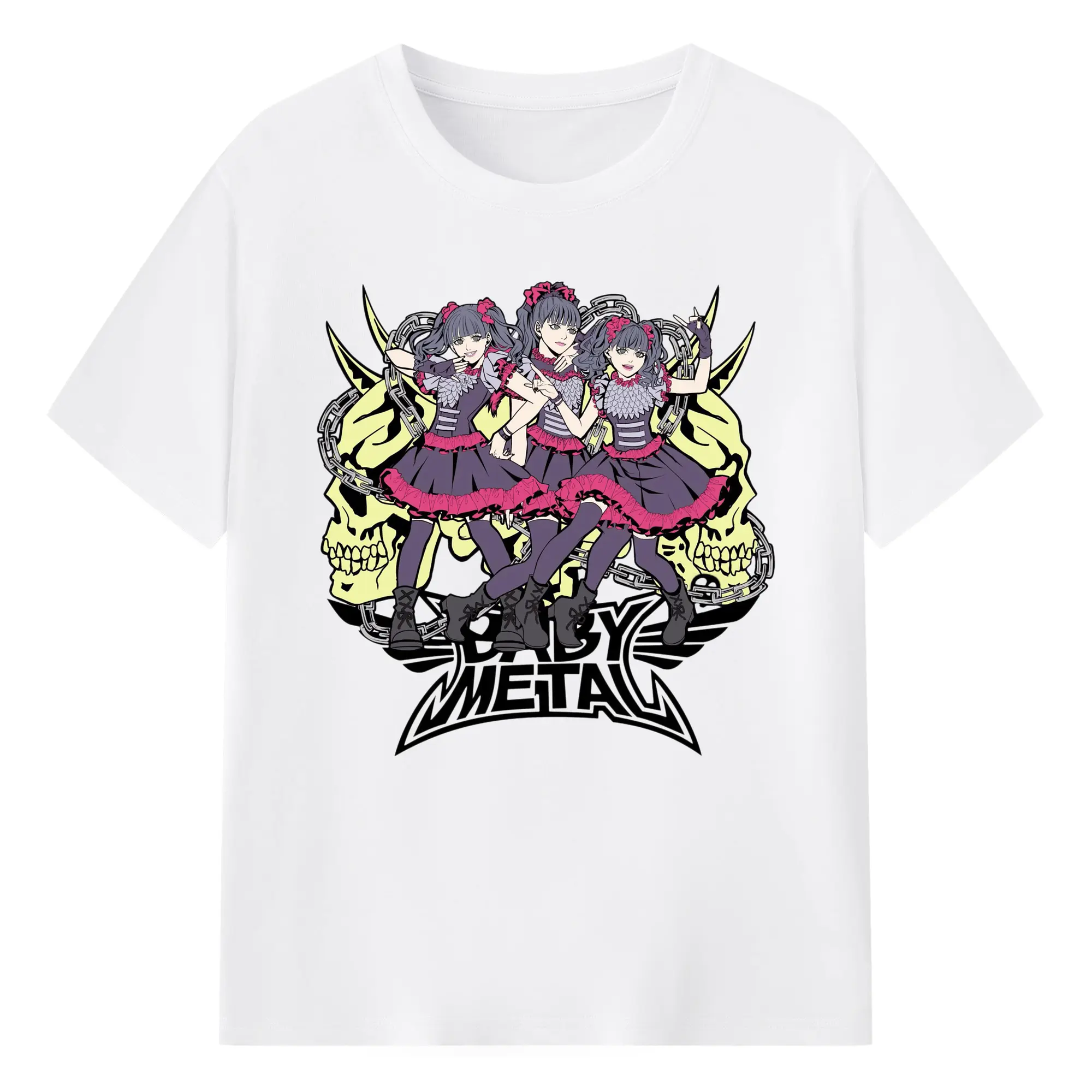 ベビーメタル2025 ツアーグッズ コンサート記念 - 綿100％ 半袖Tシャツ ・ フロントプリント ・ 快適 通気性 ・ 日常使い 散歩 スポーツ用