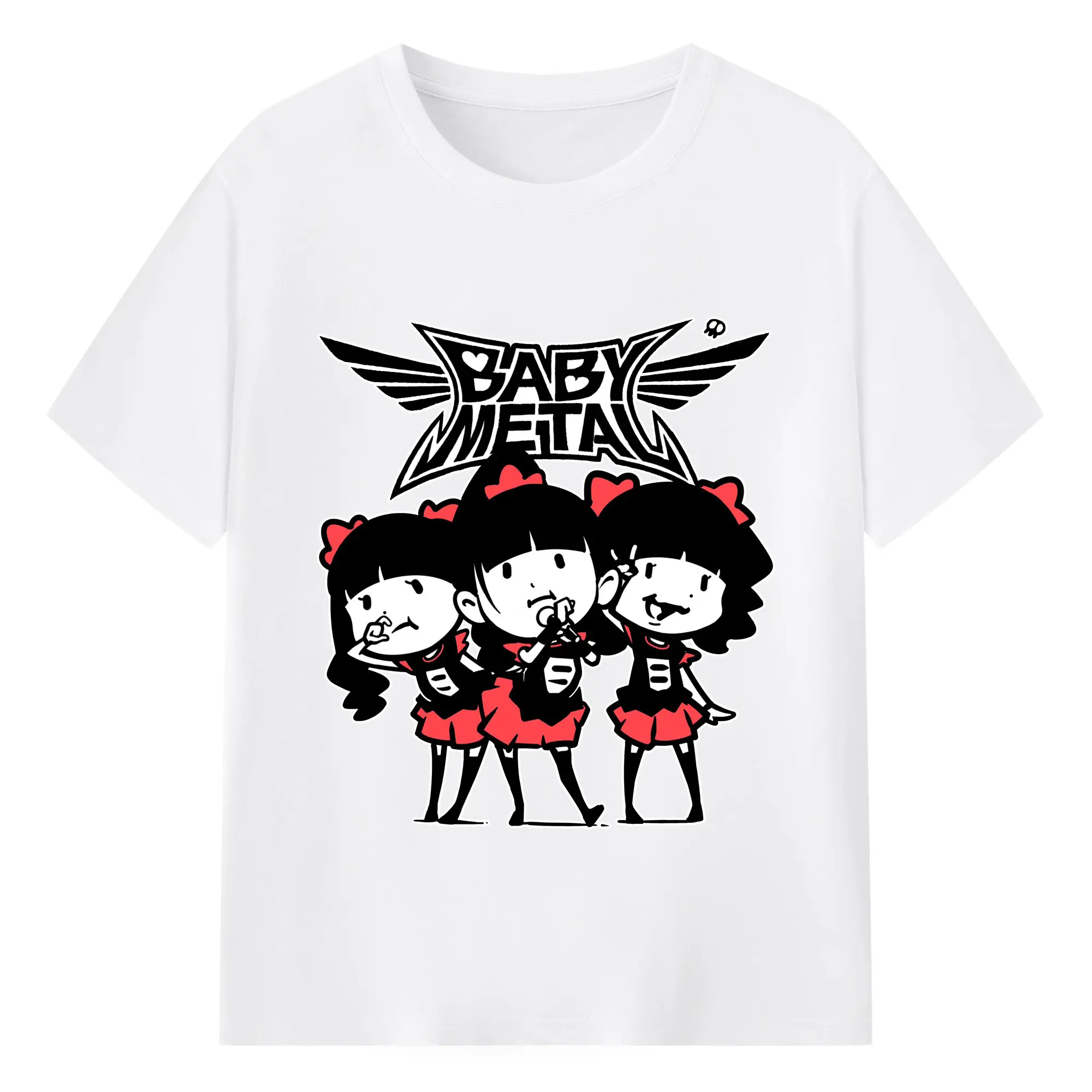 BABYMETAL ライブ - 綿100％ 半袖Tシャツ ・ フロントプリント ・ 快適 通気性 ・ 日常使い 散歩 スポーツ用