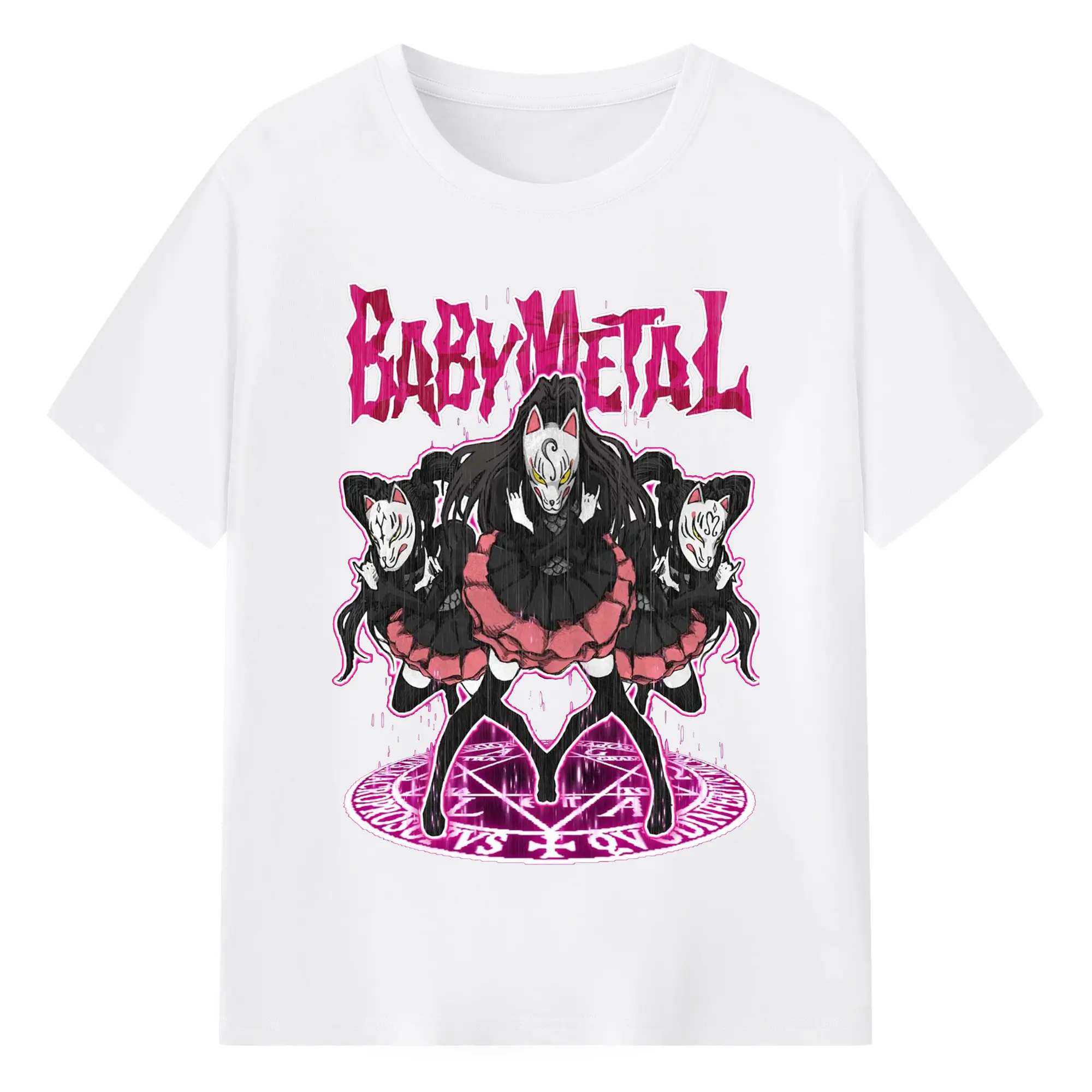 ベビーメタル　BABYMETAL - 綿100％ 半袖Tシャツ ・ フロントプリント ・ 快適 通気性 ・ 日常使い 散歩 スポーツ用
