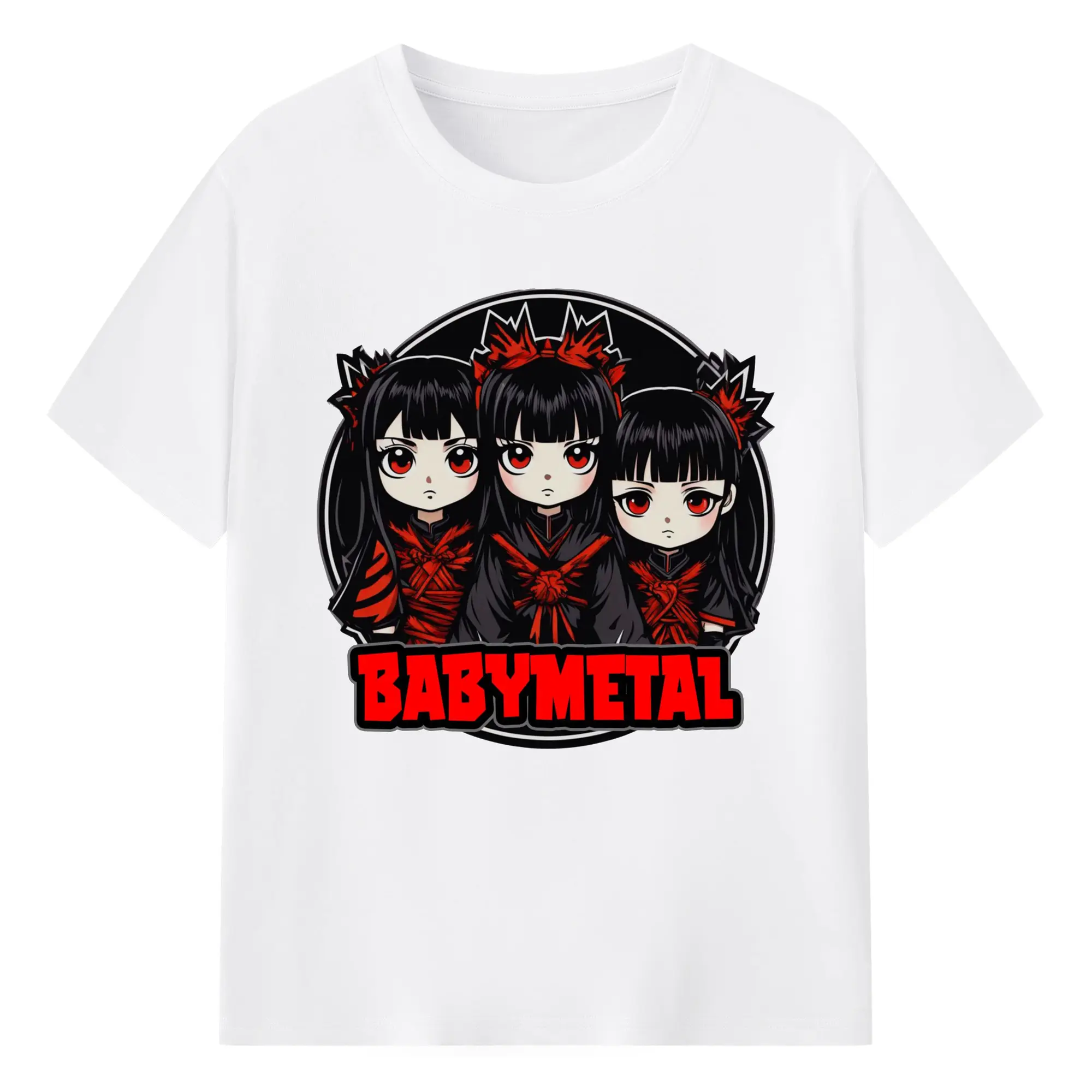 ベビーメタル　BABYMETALグッズ - 綿100％ 半袖Tシャツ ・ フロントプリント ・ 快適 通気性 ・ 日常使い 散歩 スポーツ用