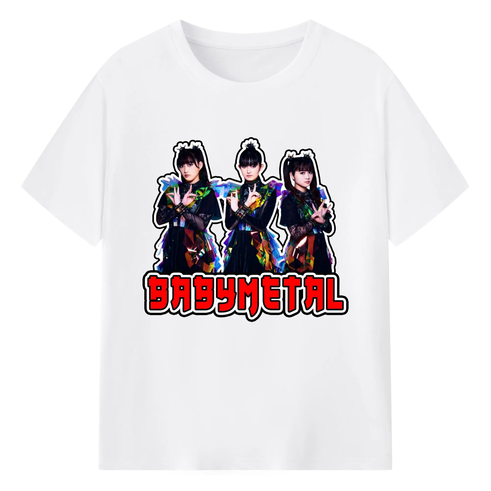 ベビーメタル　BABYMETAL - 綿100％ 半袖Tシャツ ・ フロントプリント ・ 快適 通気性 ・ 日常使い 散歩 スポーツ用