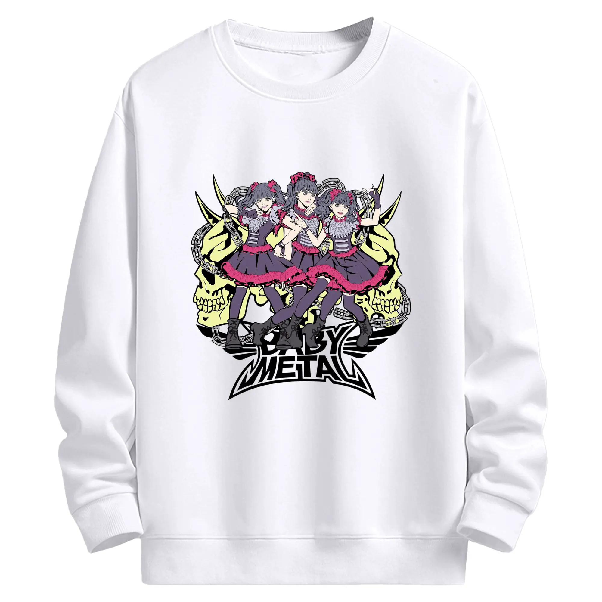 ベビーメタル2025 ツアーグッズ コンサート記念 - 高品質 クルーネック スウェット ・ コットン59％ ポリエステル41％ ・ ユニセックス 長袖 トレーナー ・ カジュアル デイリー スポーツ 散歩用
