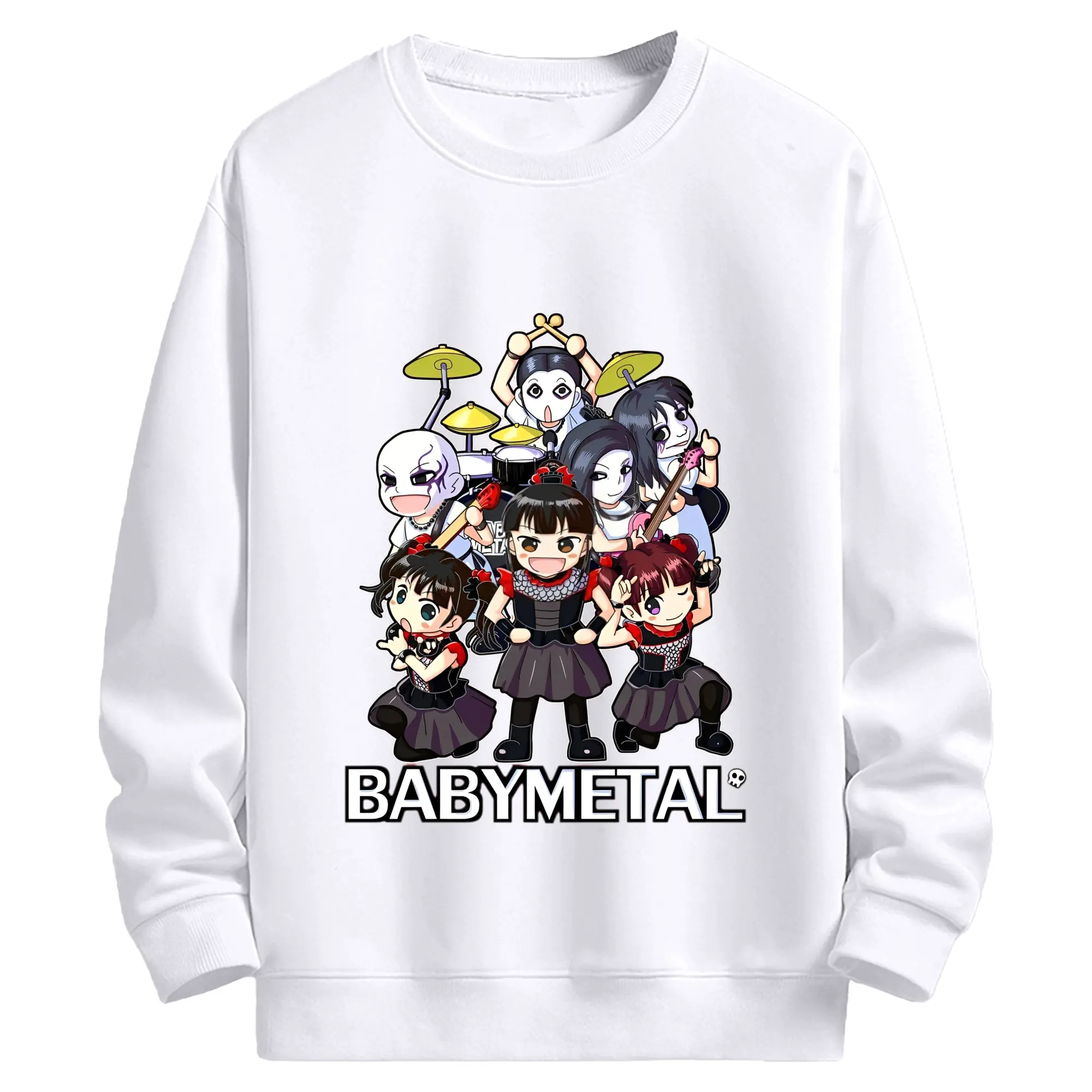 ベビーメタル　BABYMETALfanart - 高品質 クルーネック スウェット ・ コットン59％ ポリエステル41％ ・ ユニセックス 長袖 トレーナー ・ カジュアル デイリー スポーツ 散歩用