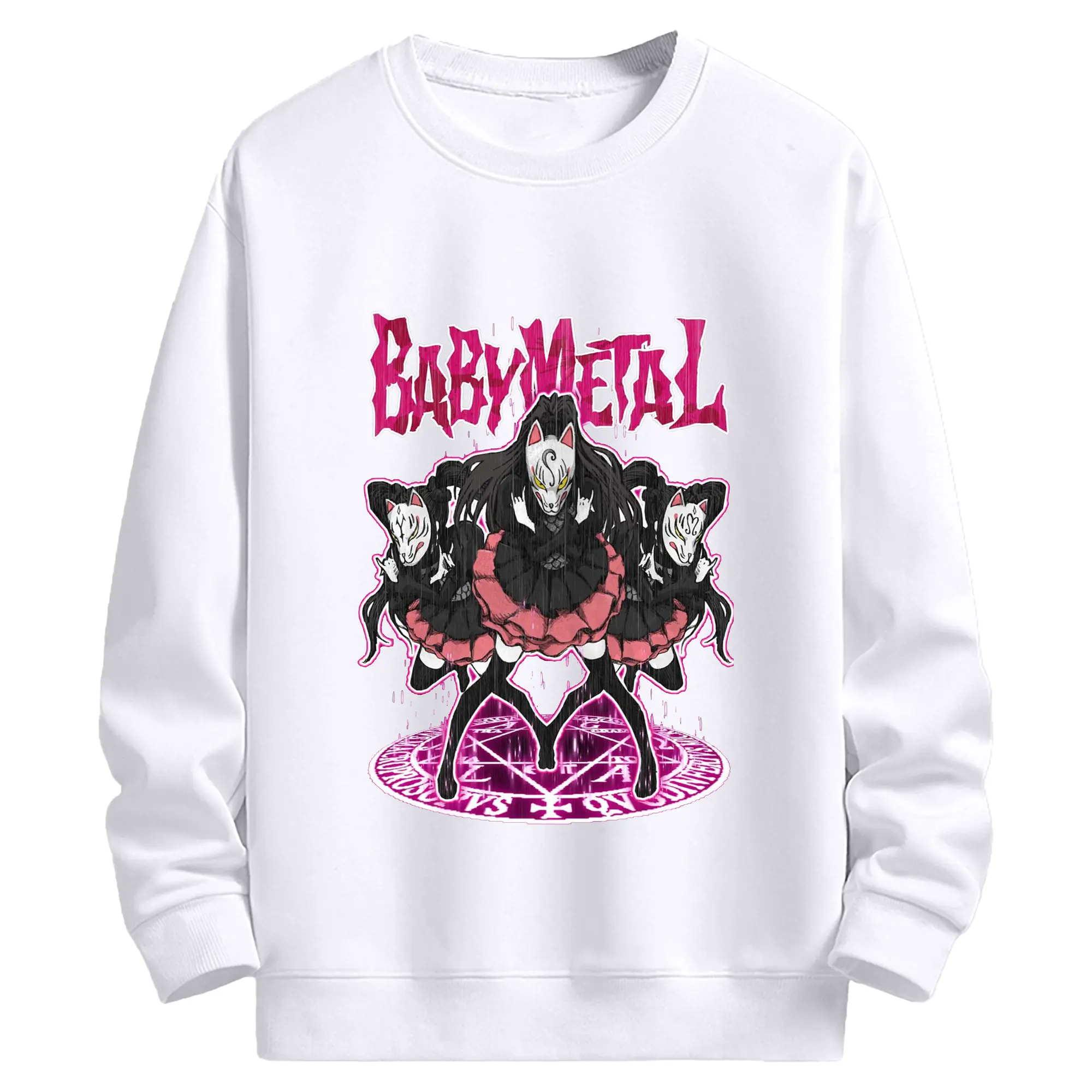 ベビーメタル　BABYMETAL - 高品質 クルーネック スウェット ・ コットン59％ ポリエステル41％ ・ ユニセックス 長袖 トレーナー ・ カジュアル デイリー スポーツ 散歩用