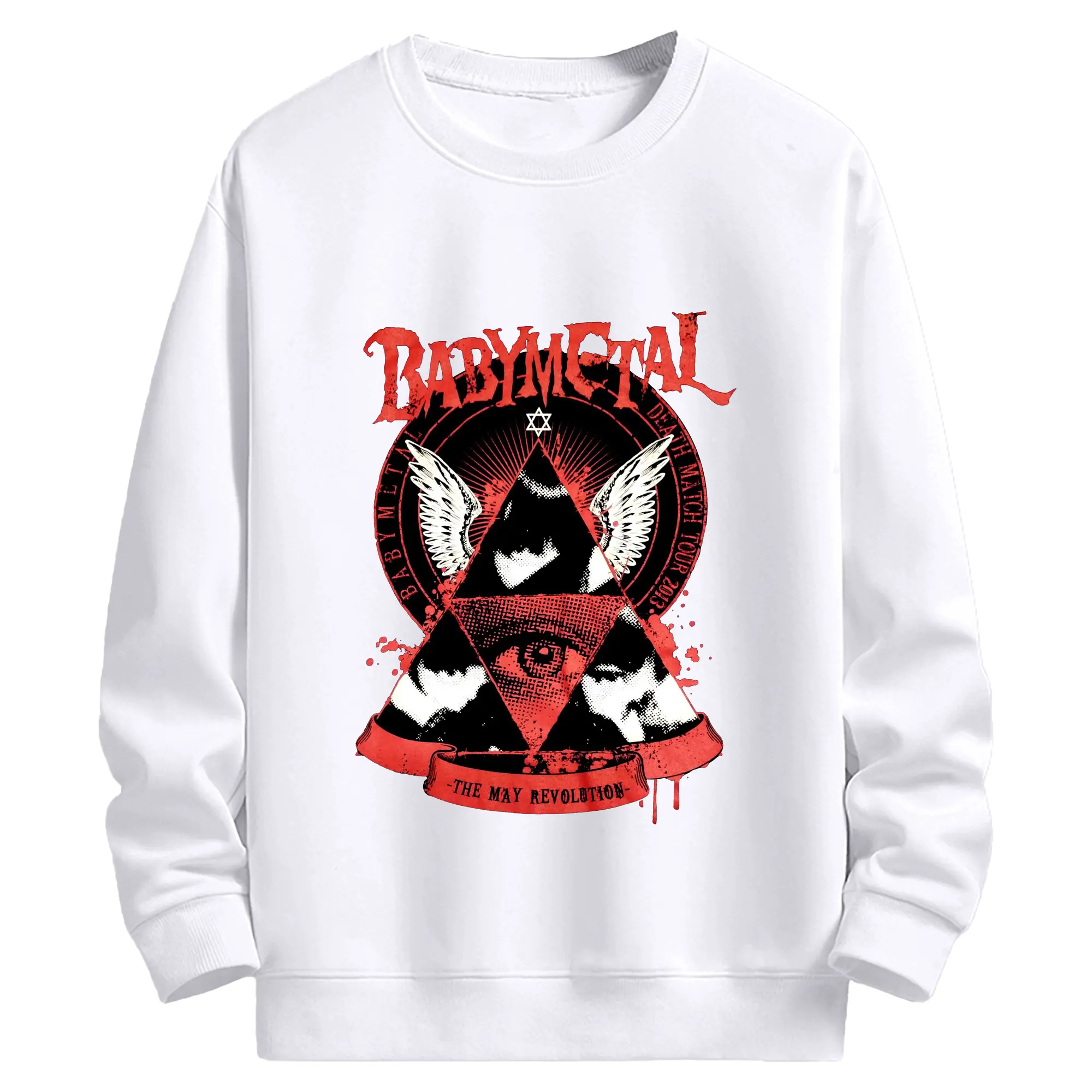 ベビーメタル　BABYMETAL May Revolution - 高品質 クルーネック スウェット ・ コットン59％ ポリエステル41％ ・ ユニセックス 長袖 トレーナー ・ カジュアル デイリー スポーツ 散歩用