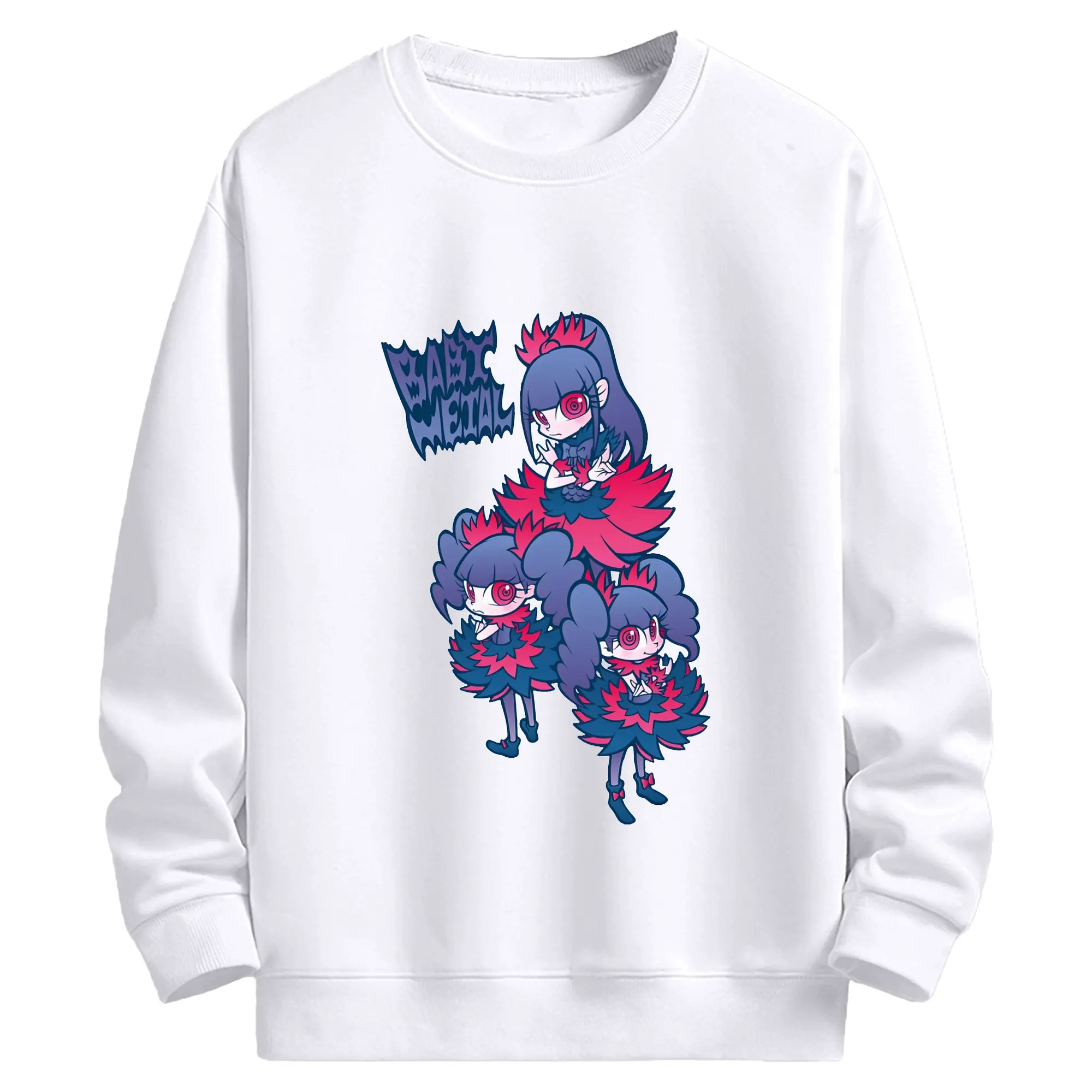 ベビーメタル　BABYMETAL - 高品質 クルーネック スウェット ・ コットン59％ ポリエステル41％ ・ ユニセックス 長袖 トレーナー ・ カジュアル デイリー スポーツ 散歩用