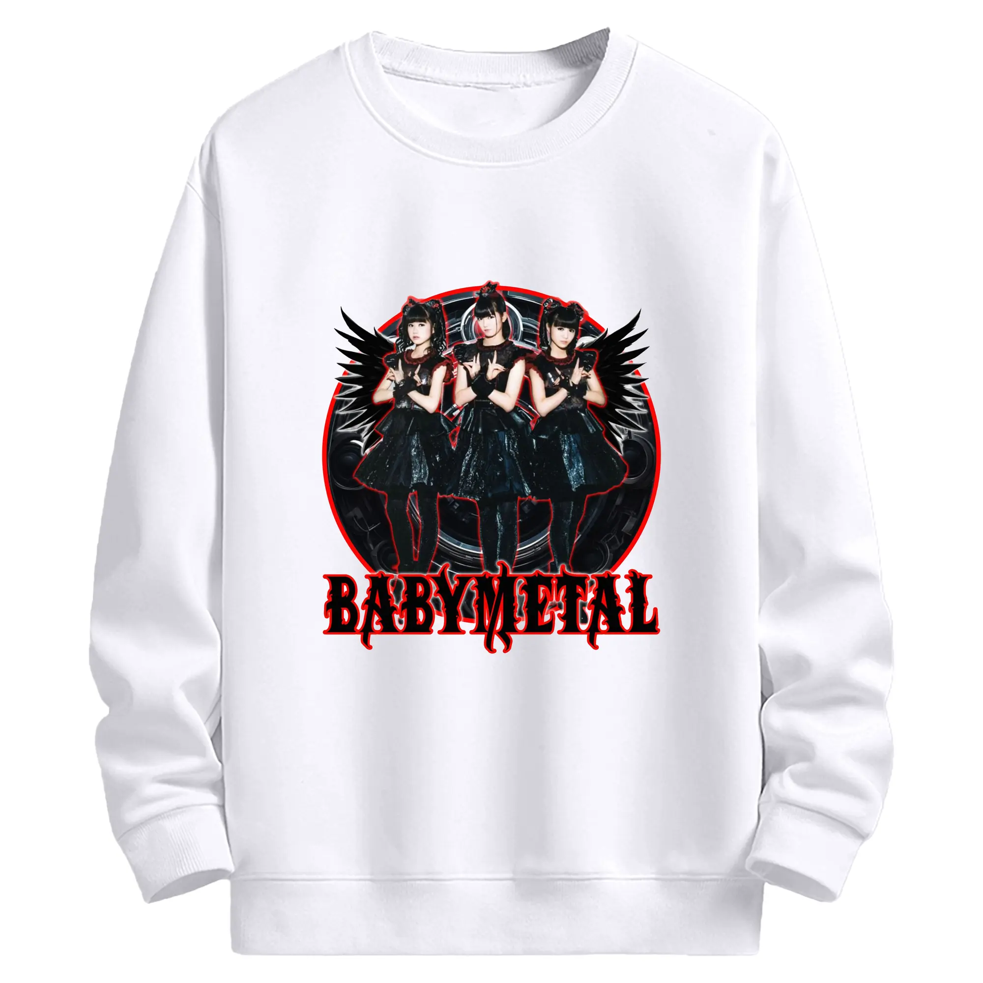 ベビーメタル　BABYMETAL - 高品質 クルーネック スウェット ・ コットン59％ ポリエステル41％ ・ ユニセックス 長袖 トレーナー ・ カジュアル デイリー スポーツ 散歩用