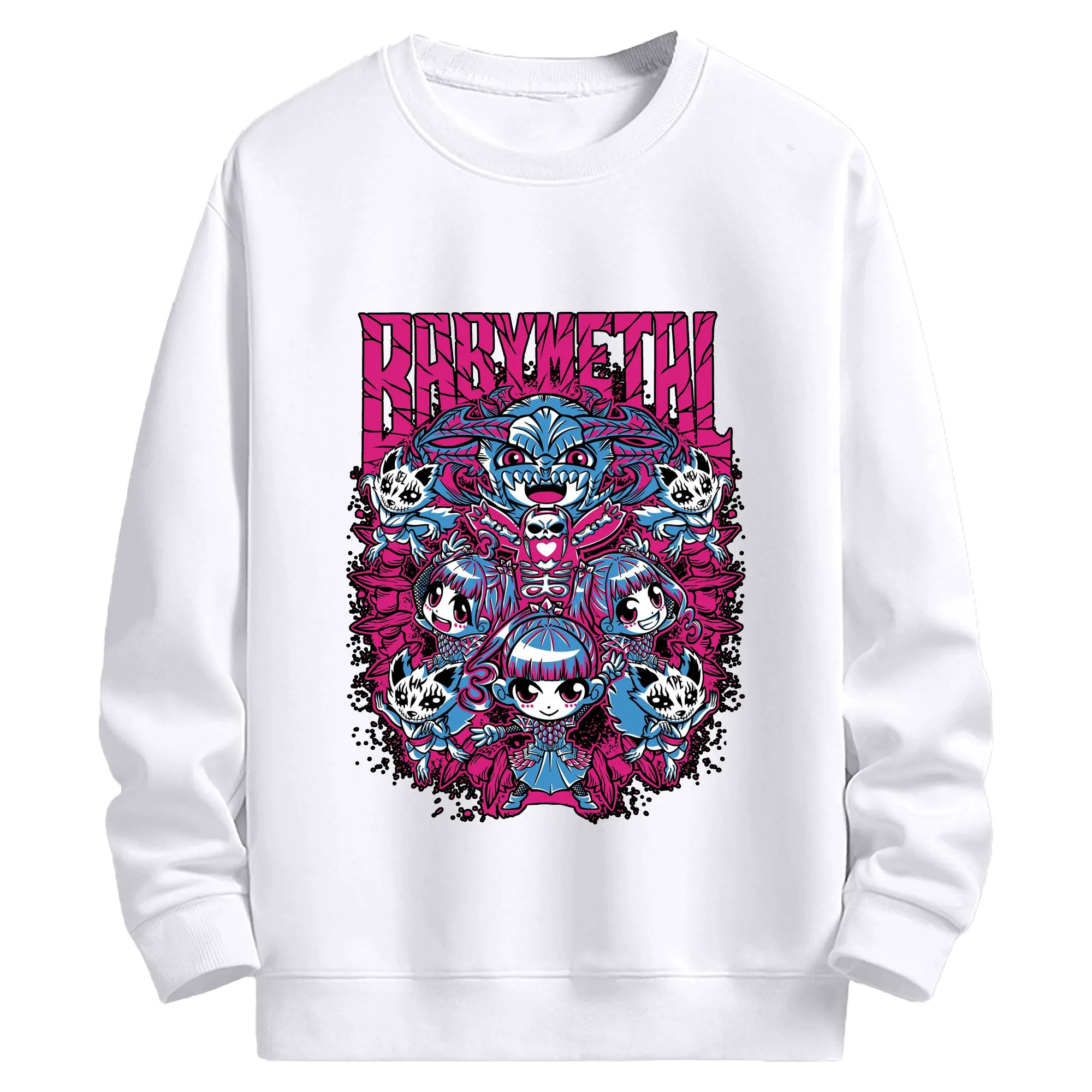 ベビーメタル　BABYMETAL限定 - 高品質 クルーネック スウェット ・ コットン59％ ポリエステル41％ ・ ユニセックス 長袖 トレーナー ・ カジュアル デイリー スポーツ 散歩用