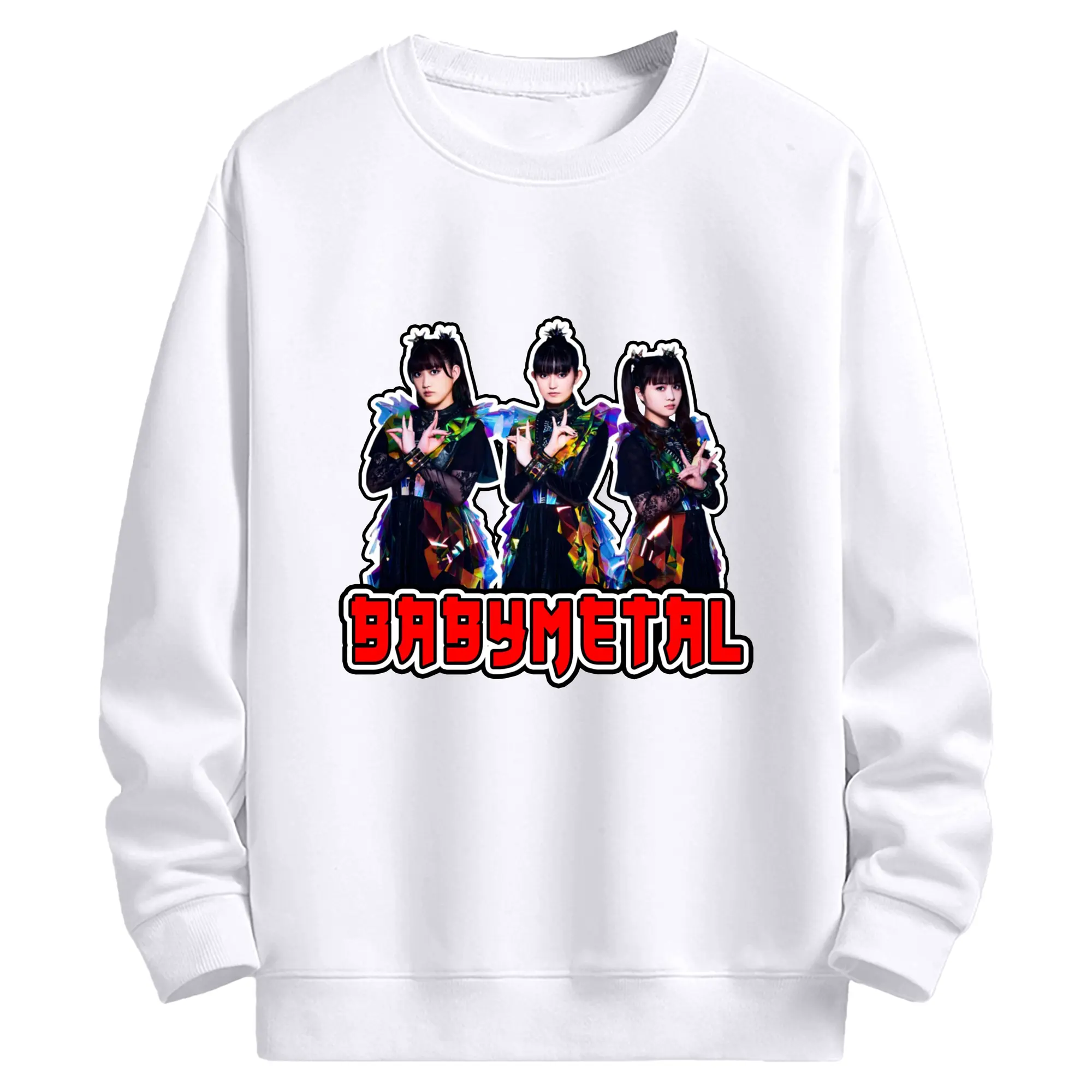 ベビーメタル　BABYMETAL - 高品質 クルーネック スウェット ・ コットン59％ ポリエステル41％ ・ ユニセックス 長袖 トレーナー ・ カジュアル デイリー スポーツ 散歩用