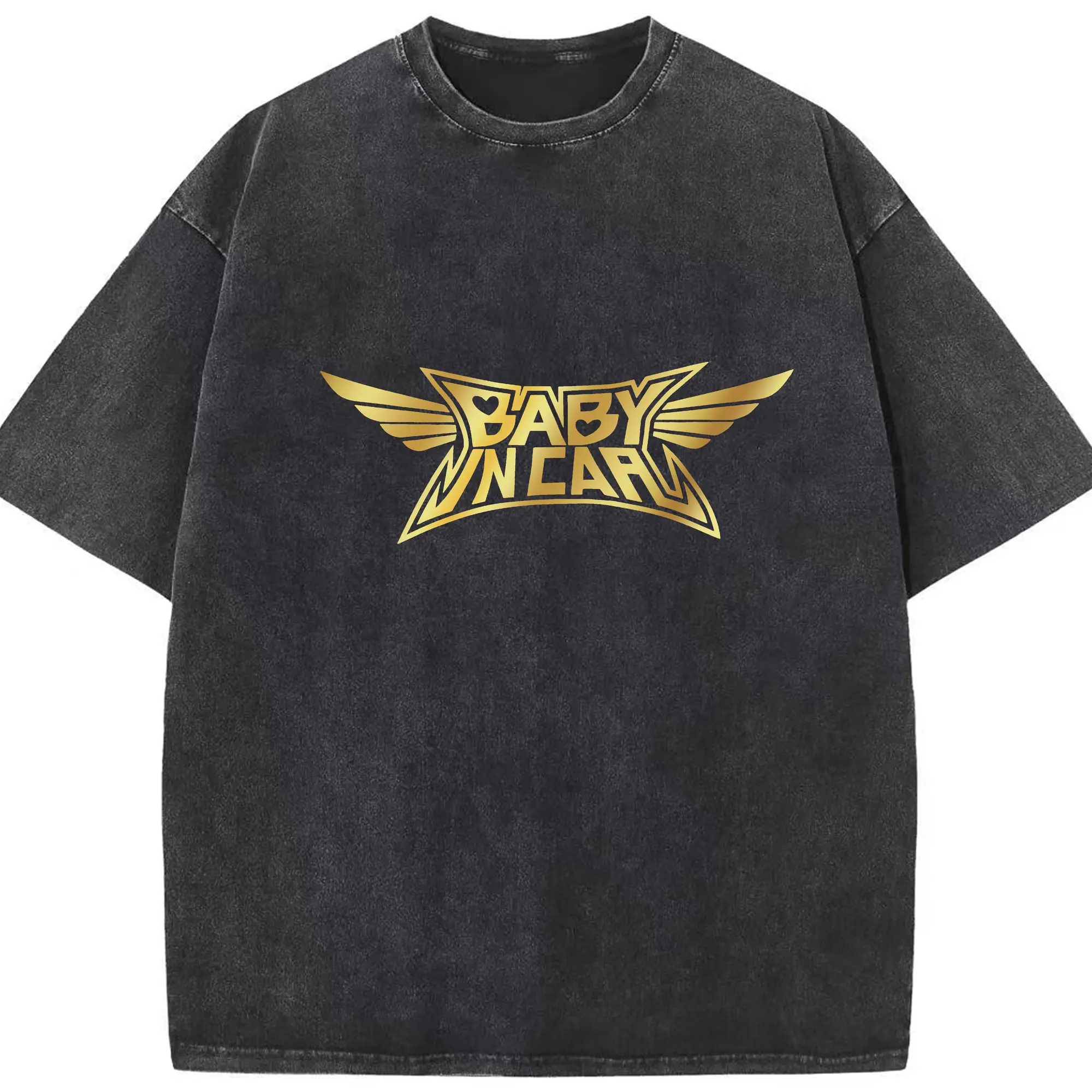 BABYMETAL 定番ロゴ - 綿100％ ヴィンテージ風 半袖Tシャツ ・ フロントプリント ・ 柔らか肌触り ・ 通気性 快適 ・ スポーツ カジュアル 外出用