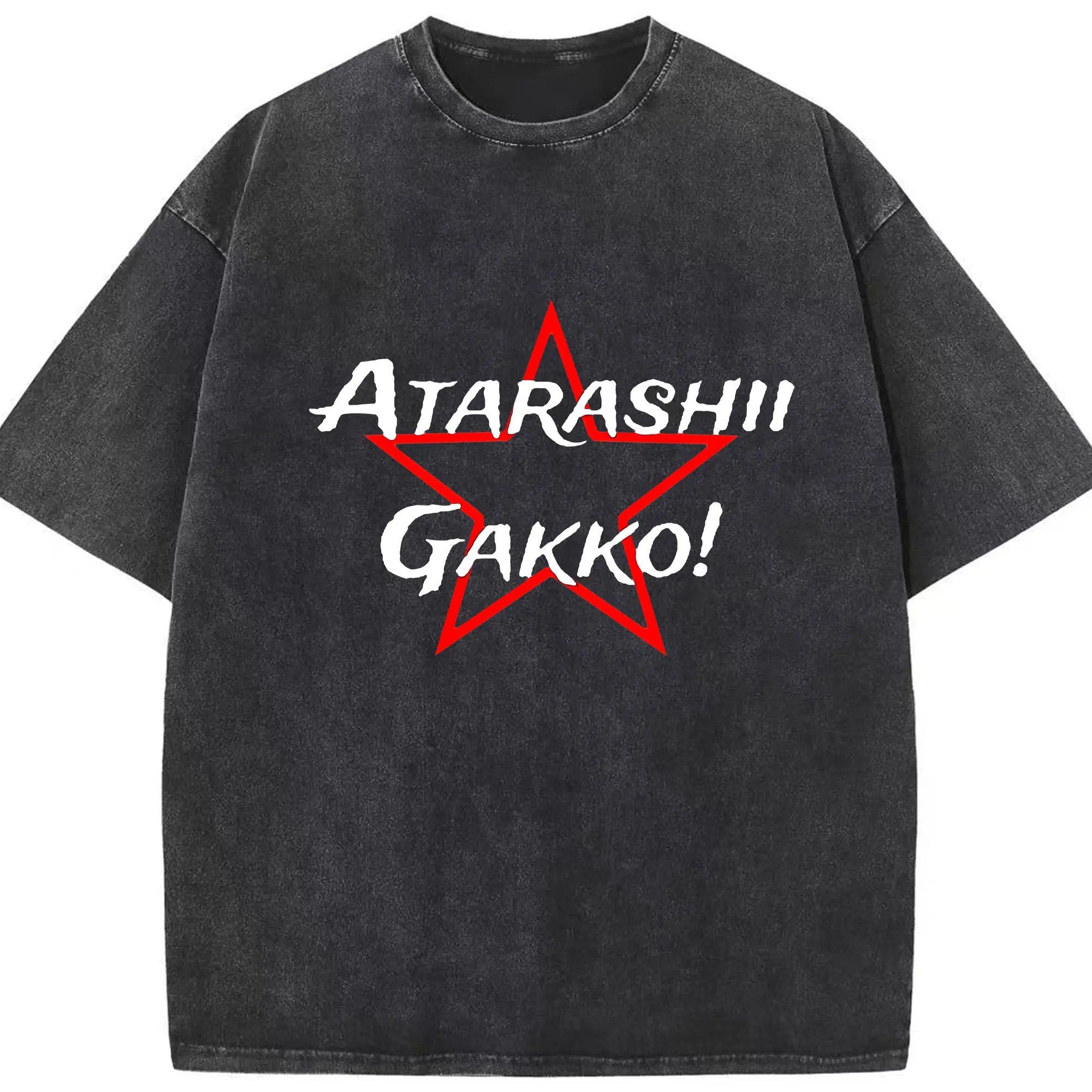 新しい学校のリーダーズAtarashii Gakko! - 綿100％ ヴィンテージ風 半袖Tシャツ ・ フロントプリント ・ 柔らか肌触り ・ 通気性 快適 ・ スポーツ カジュアル 外出用