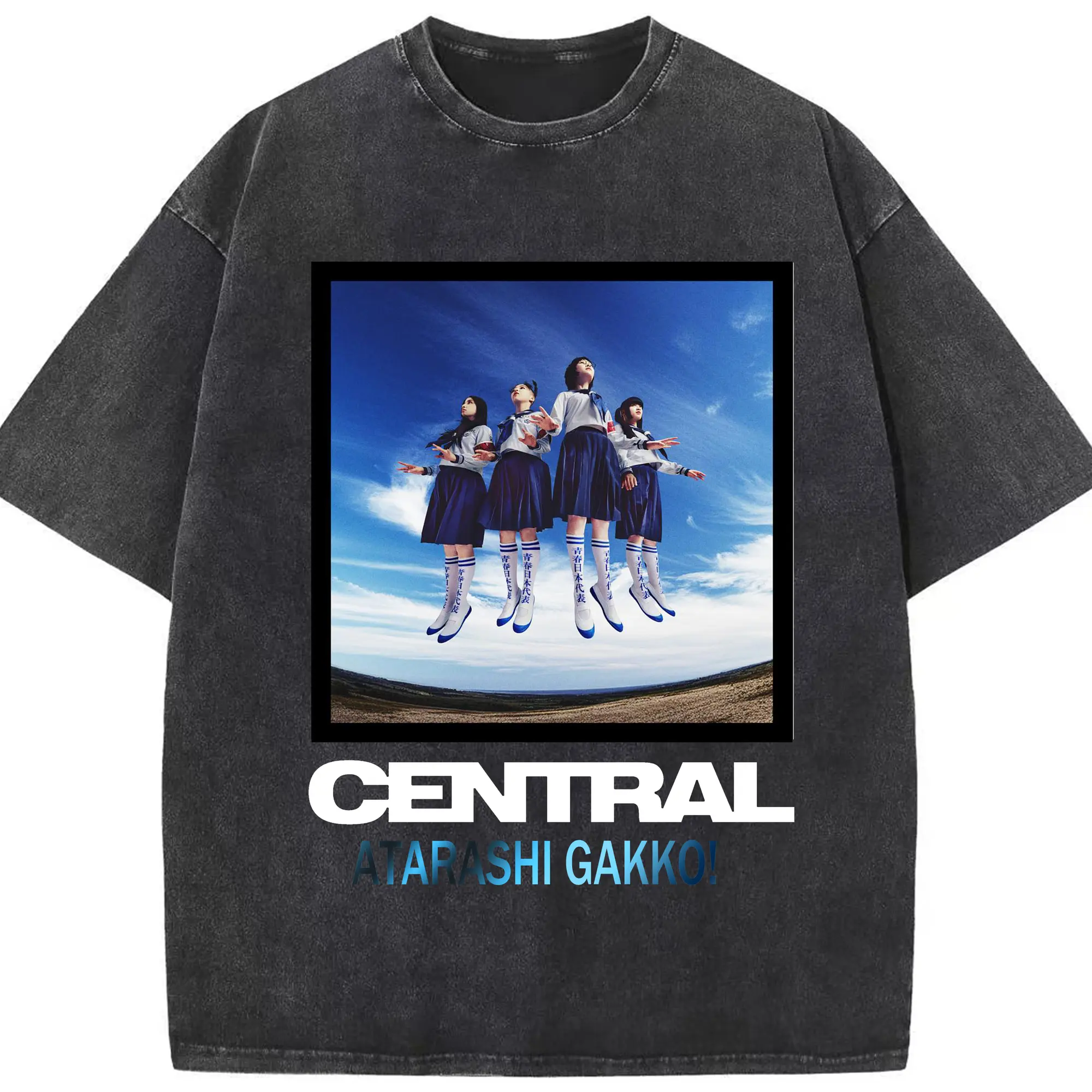 新しい学校のリーダーズAtarashii Gakko!AG! Calling - 綿100％ ヴィンテージ風 半袖Tシャツ ・ フロントプリント ・ 柔らか肌触り ・ 通気性 快適 ・ スポーツ カジュアル 外出用