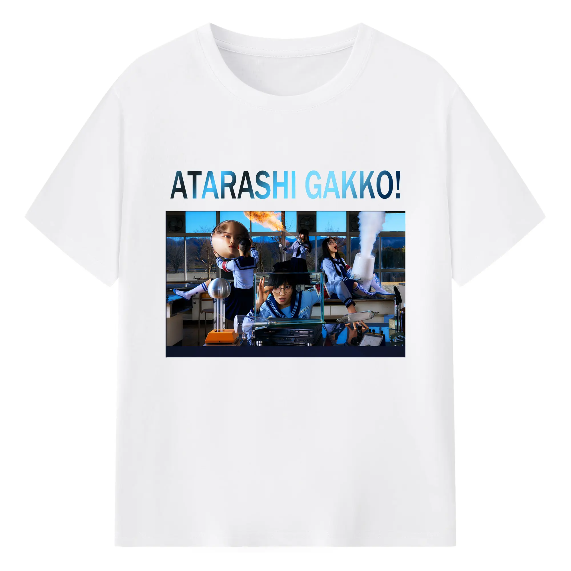 AG!新しい学校のリーダーズAtarashii Gakko!ライブグッズ - 綿100％ 半袖Tシャツ ・ フロントプリント ・ 快適 通気性 ・ 日常使い 散歩 スポーツ用