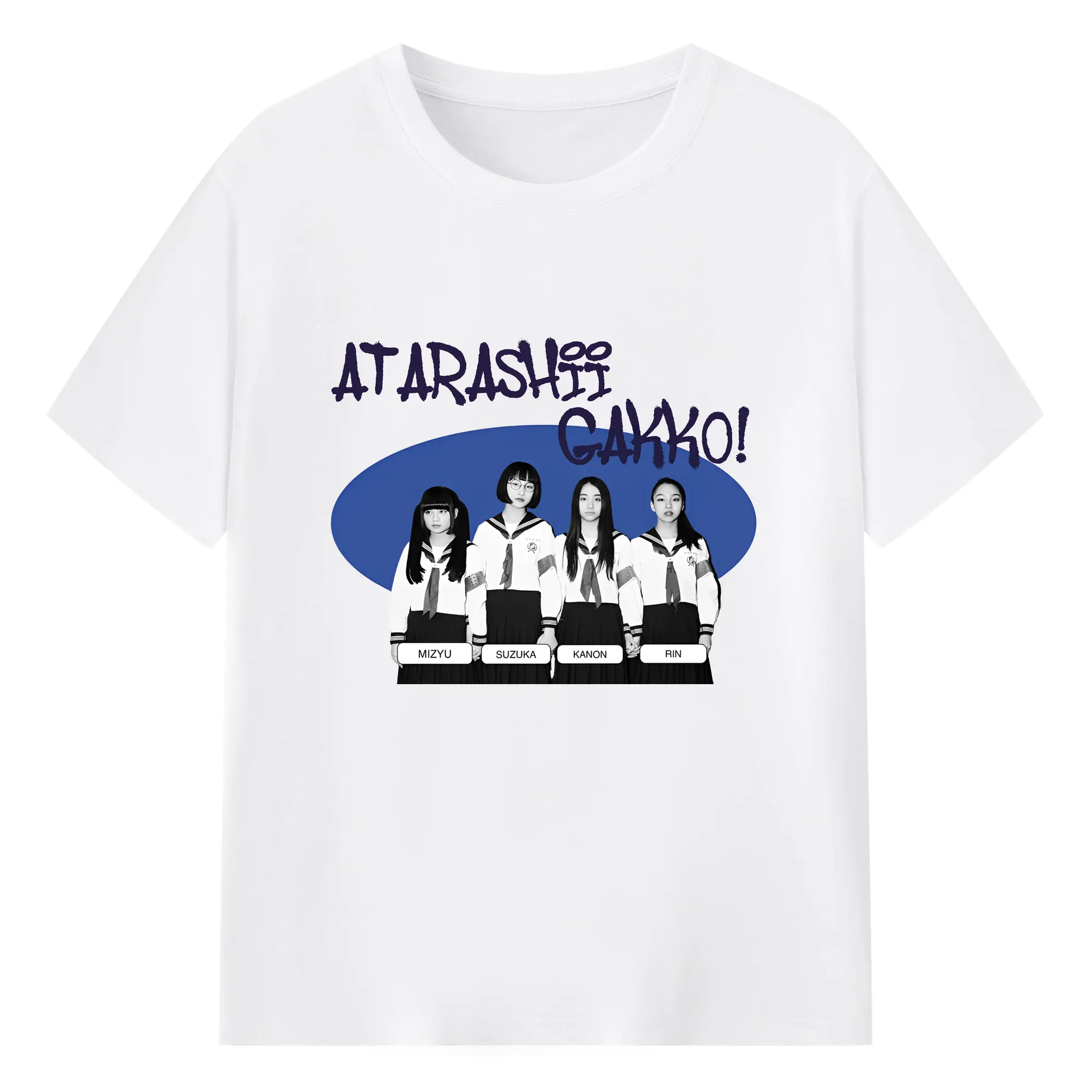 新しい学校のリーダーズAtarashii Gakko!ライブグッズ - 綿100％ 半袖Tシャツ ・ フロントプリント ・ 快適 通気性 ・ 日常使い 散歩 スポーツ用