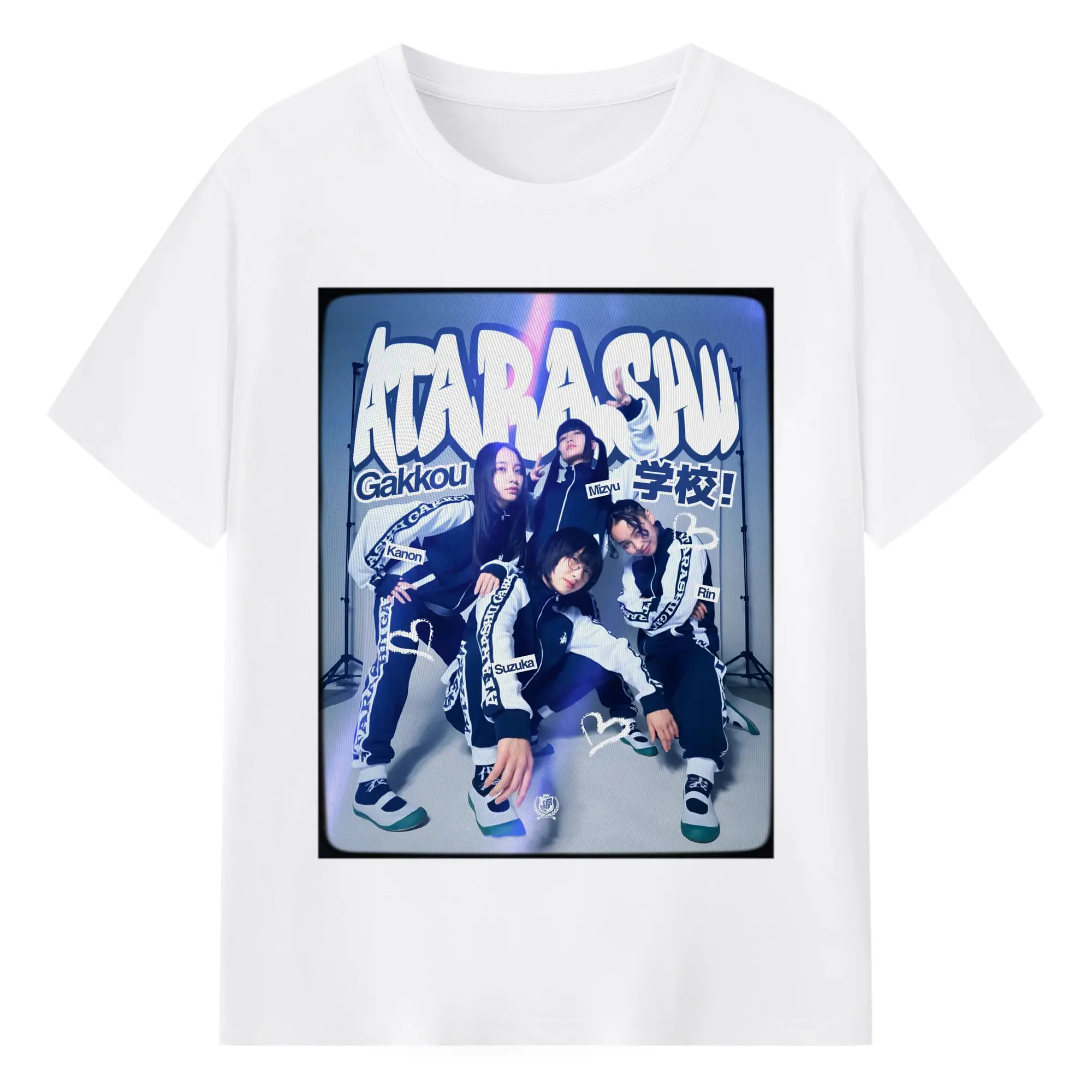 新しい学校のリーダーズAtarashii Gakko!新しい学校のリーダーズ MUSCLE AG - 綿100％ 半袖Tシャツ ・ フロントプリント ・ 快適 通気性 ・ 日常使い 散歩 スポーツ用