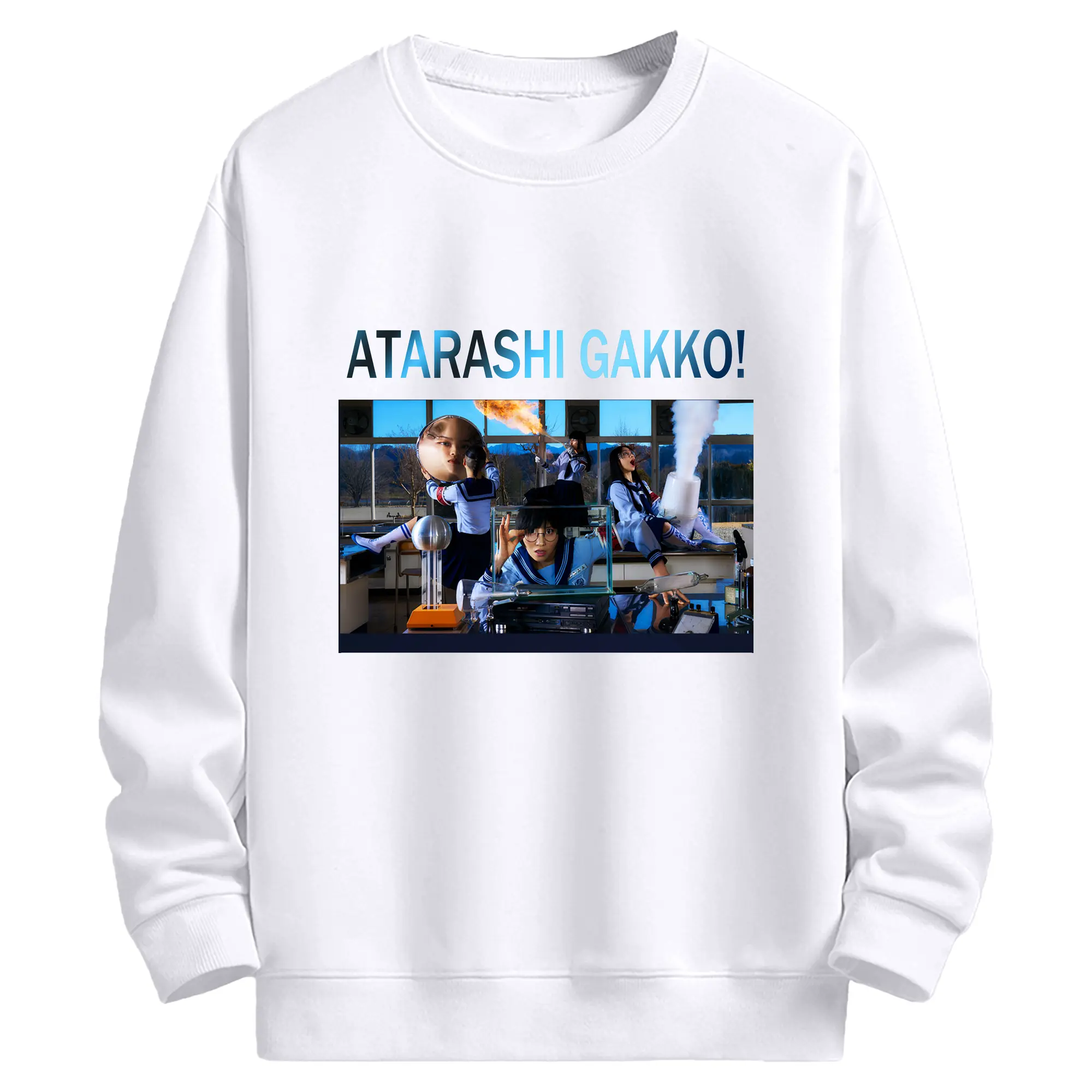 AG!新しい学校のリーダーズAtarashii Gakko!ライブグッズ - 高品質 クルーネック スウェット ・ コットン59％ ポリエステル41％ ・ ユニセックス 長袖 トレーナー ・ カジュアル デイリー スポーツ 散歩用