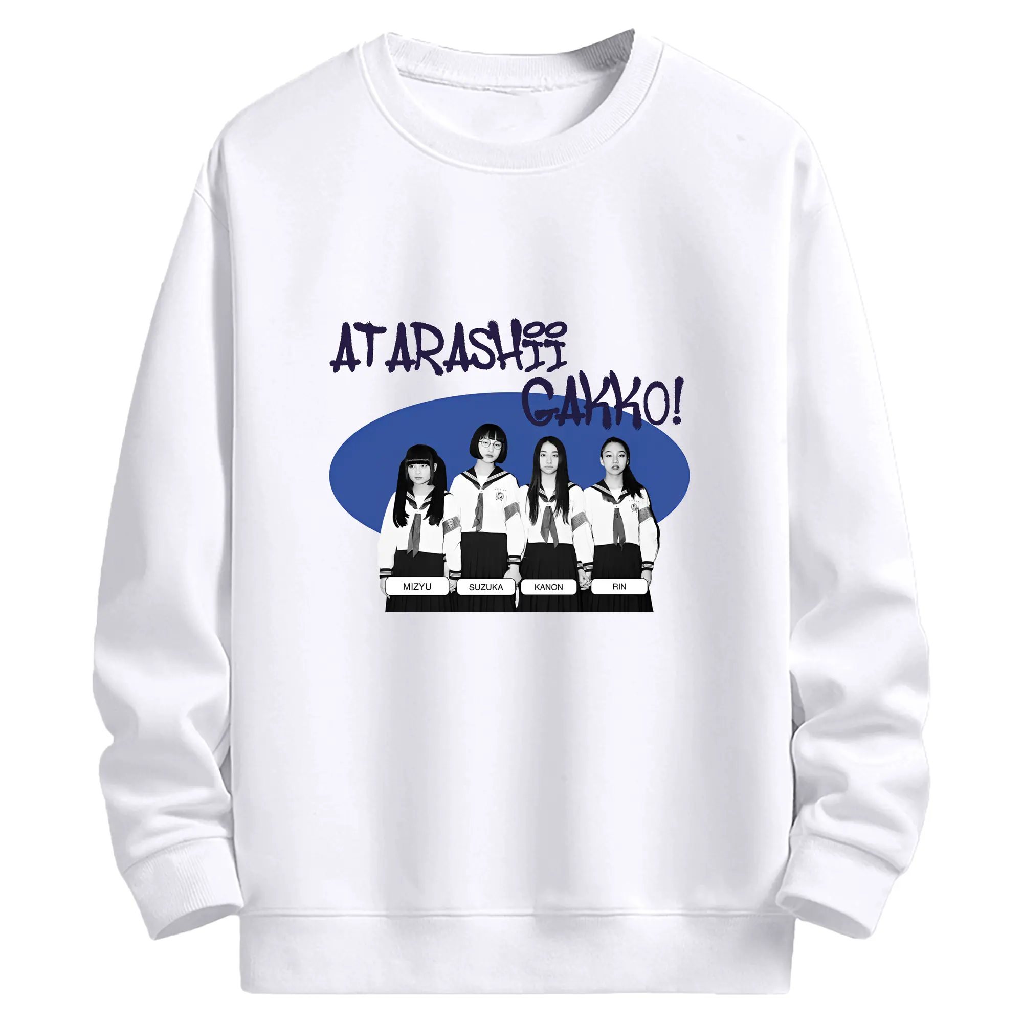 新しい学校のリーダーズAtarashii Gakko!ライブグッズ - 高品質 クルーネック スウェット ・ コットン59％ ポリエステル41％ ・ ユニセックス 長袖 トレーナー ・ カジュアル デイリー スポーツ 散歩用