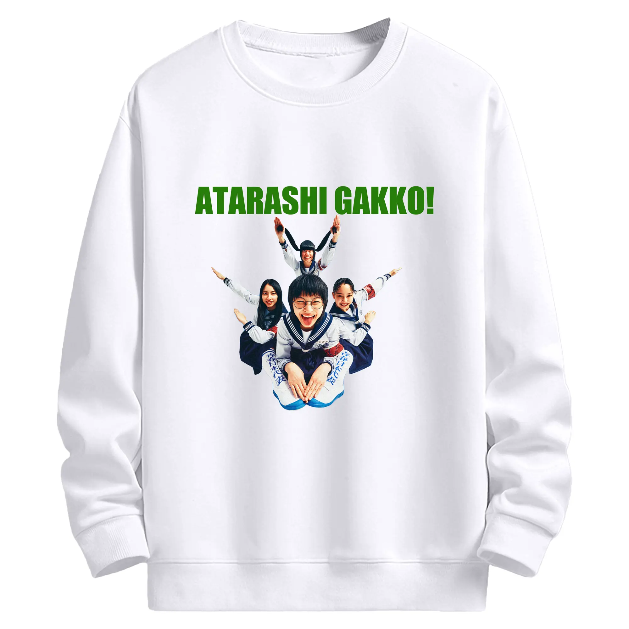 新しい学校のリーダーズAtarashii Gakko!コンサート - 高品質 クルーネック スウェット ・ コットン59％ ポリエステル41％ ・ ユニセックス 長袖 トレーナー ・ カジュアル デイリー スポーツ 散歩用