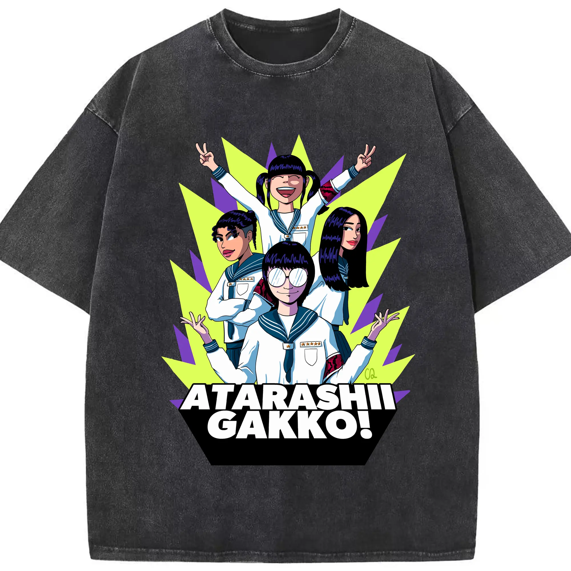 新しい学校のリーダーズAtarashii Gakko!新しい学校の青春部 - 綿100％ ヴィンテージ風 半袖Tシャツ ・ フロントプリント ・ 柔らか肌触り ・ 通気性 快適 ・ スポーツ カジュアル 外出用