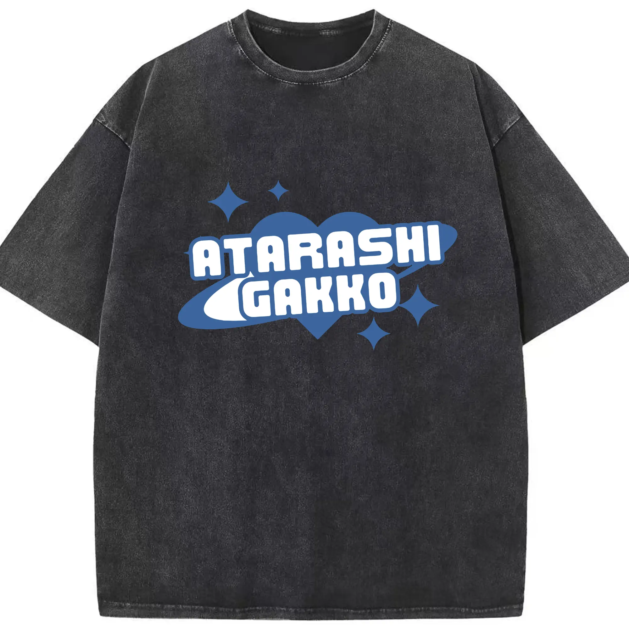 新しい学校のリーダーズAtarashii Gakko!ロゴ - 綿100％ ヴィンテージ風 半袖Tシャツ ・ フロントプリント ・ 柔らか肌触り ・ 通気性 快適 ・ スポーツ カジュアル 外出用