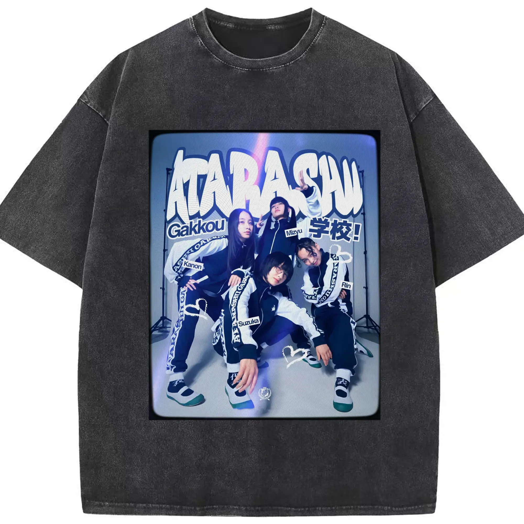 新しい学校のリーダーズAtarashii Gakko!新しい学校のリーダーズ MUSCLE AG - 綿100％ ヴィンテージ風 半袖Tシャツ ・ フロントプリント ・ 柔らか肌触り ・ 通気性 快適 ・ スポーツ カジュアル 外出用