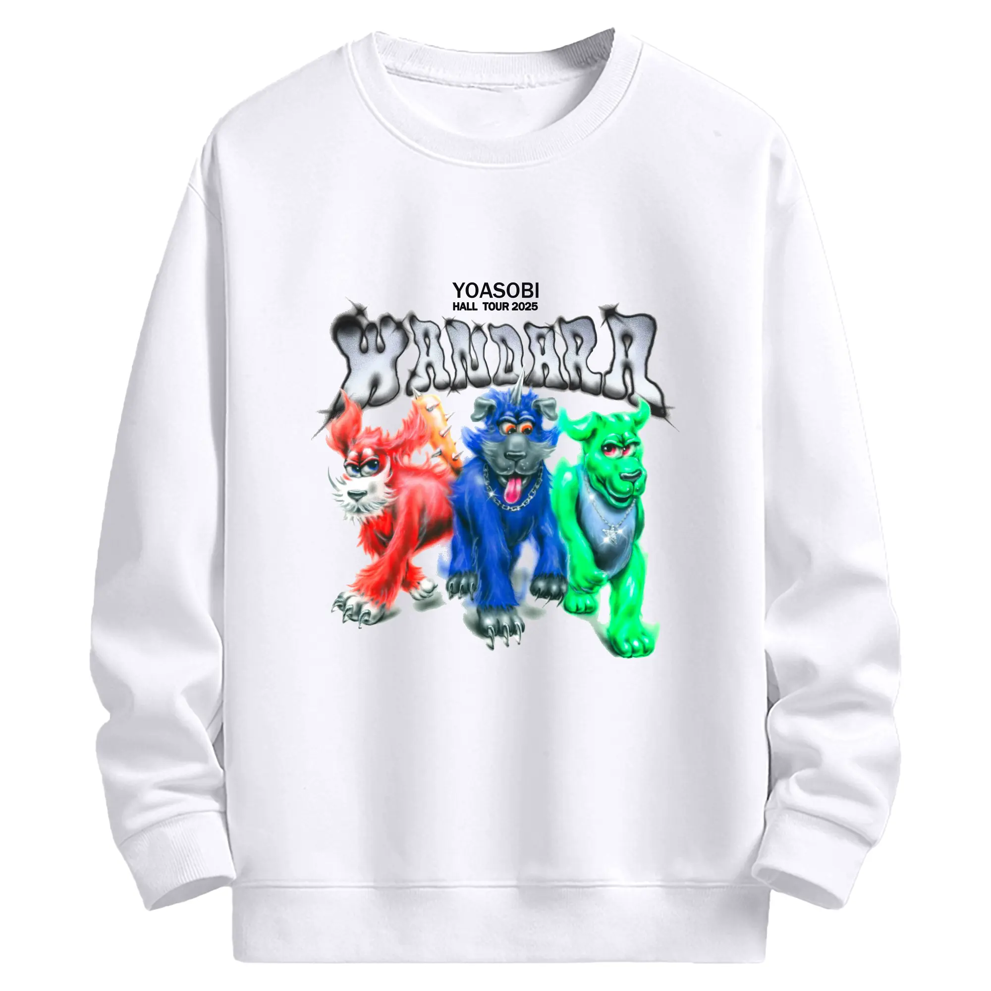 YOASOBI HALL TOUR 2025 WANDARA - 高品質 クルーネック スウェット ・ コットン59％ ポリエステル41％ ・ ユニセックス 長袖 トレーナー ・ カジュアル デイリー スポーツ 散歩用