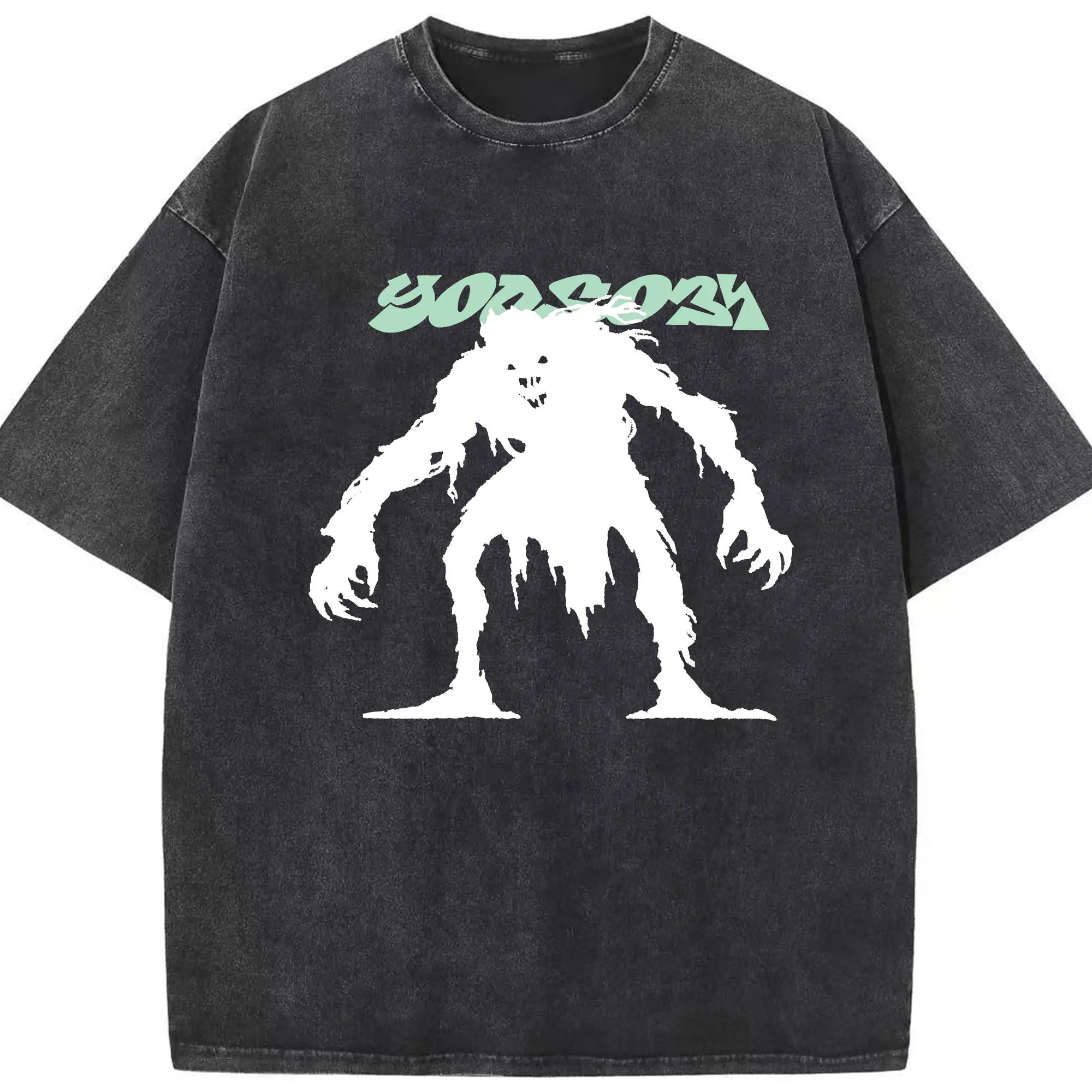 ヨアソビYOASOBI Monster - 綿100％ ヴィンテージ風 半袖Tシャツ ・ フロントプリント ・ 柔らか肌触り ・ 通気性 快適 ・ スポーツ カジュアル 外出用