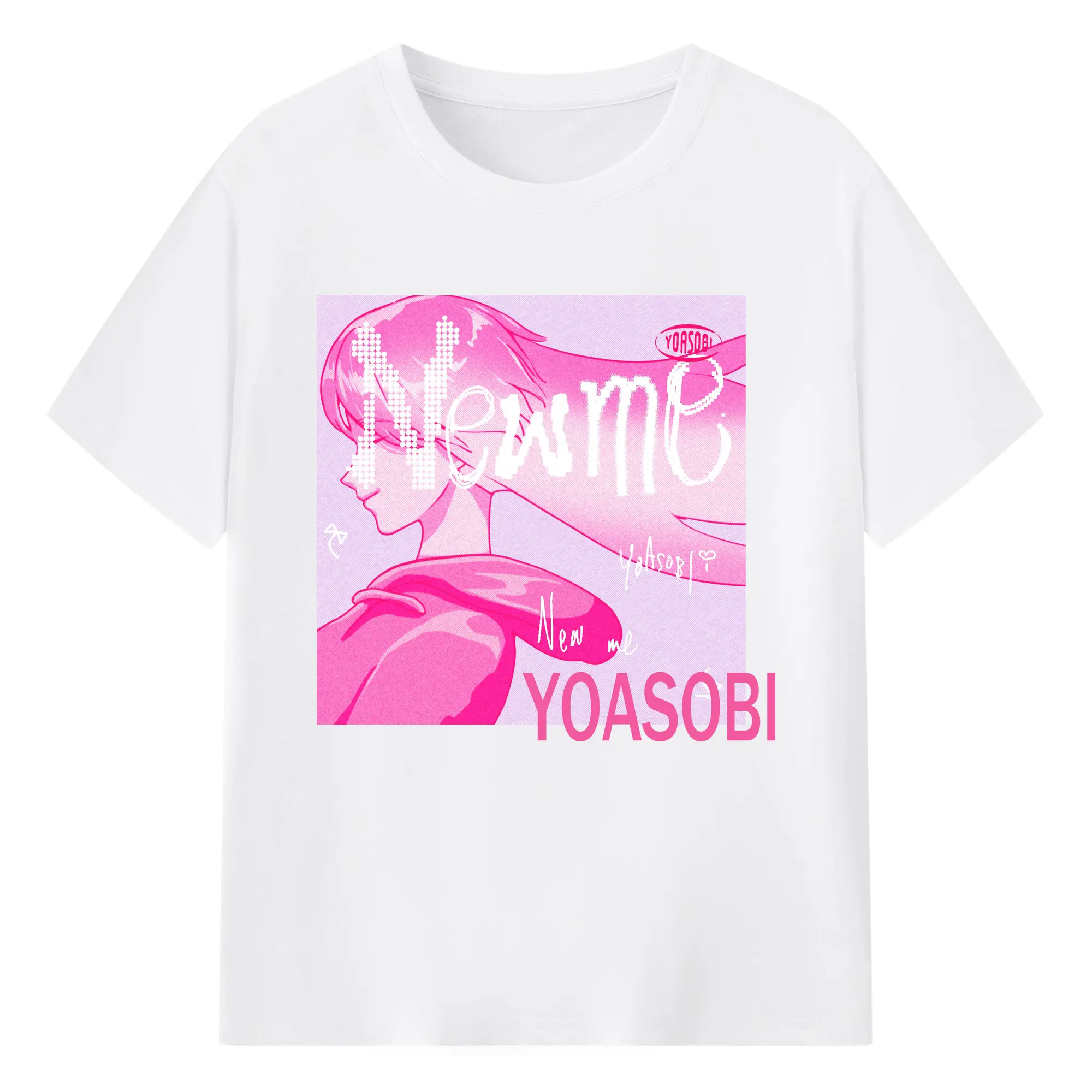 ヨアソビYOASOBI New me - 綿100％ 半袖Tシャツ ・ フロントプリント ・ 快適 通気性 ・ 日常使い 散歩 スポーツ用