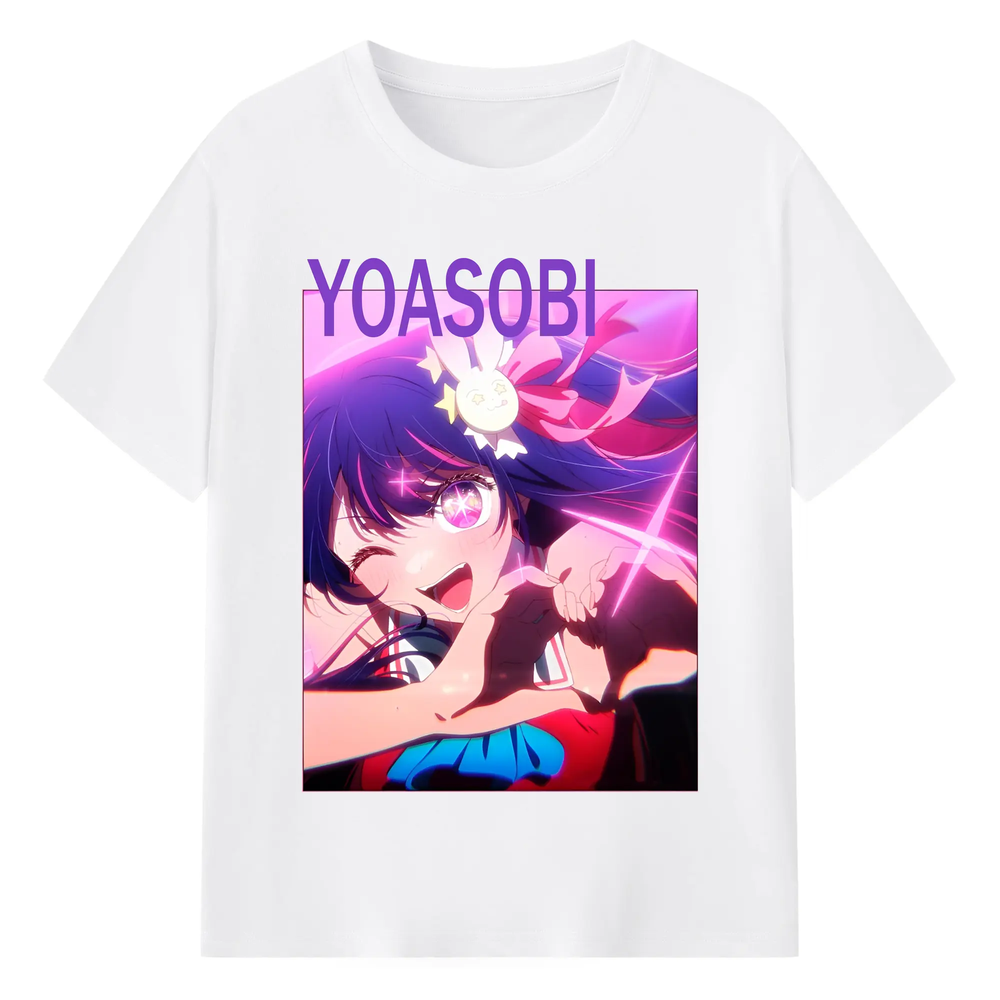 ヨアソビYOASOBI 推しの子 - 綿100％ 半袖Tシャツ ・ フロントプリント ・ 快適 通気性 ・ 日常使い 散歩 スポーツ用
