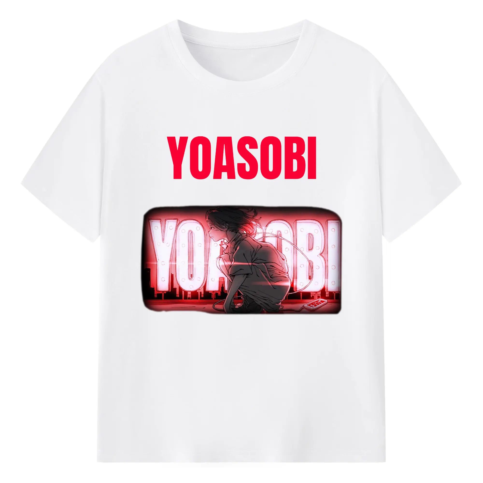 ヨアソビYOASOBIコンサート - 綿100％ 半袖Tシャツ ・ フロントプリント ・ 快適 通気性 ・ 日常使い 散歩 スポーツ用