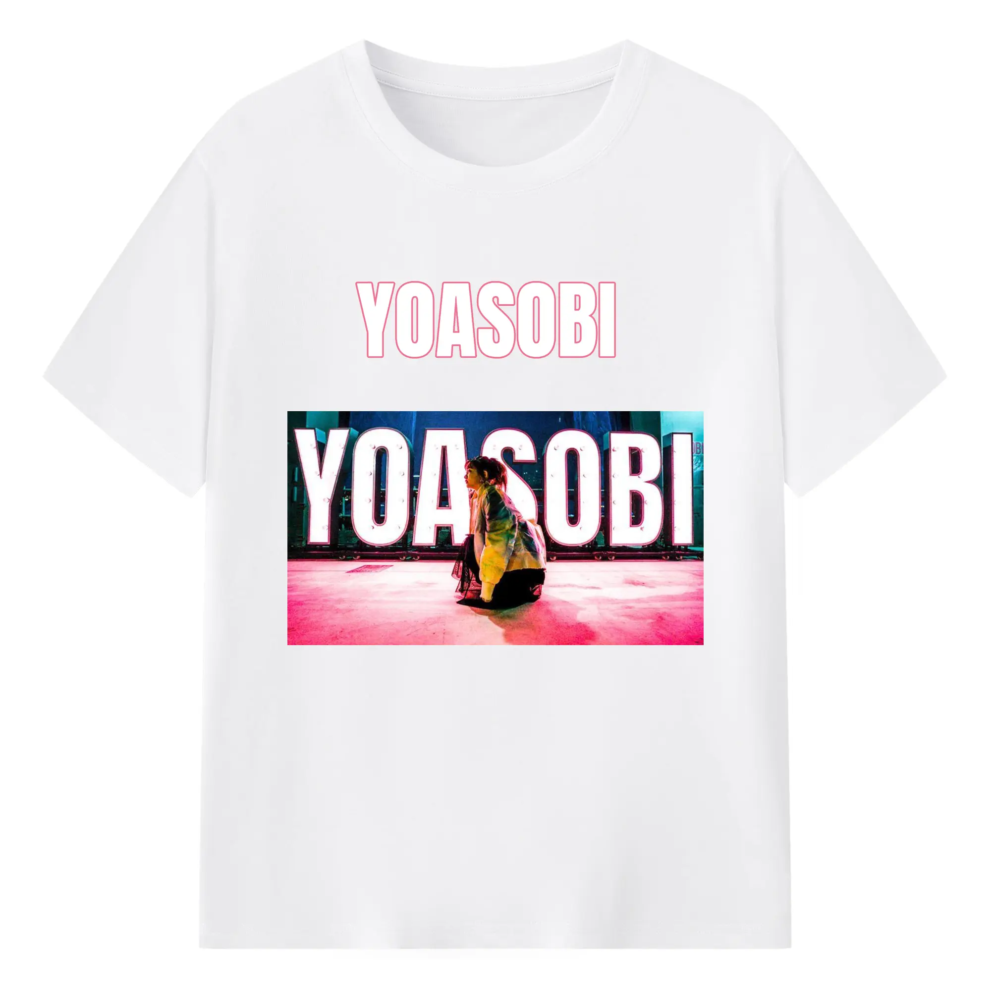 ヨアソビYOASOBIコンサート - 綿100％ 半袖Tシャツ ・ フロントプリント ・ 快適 通気性 ・ 日常使い 散歩 スポーツ用