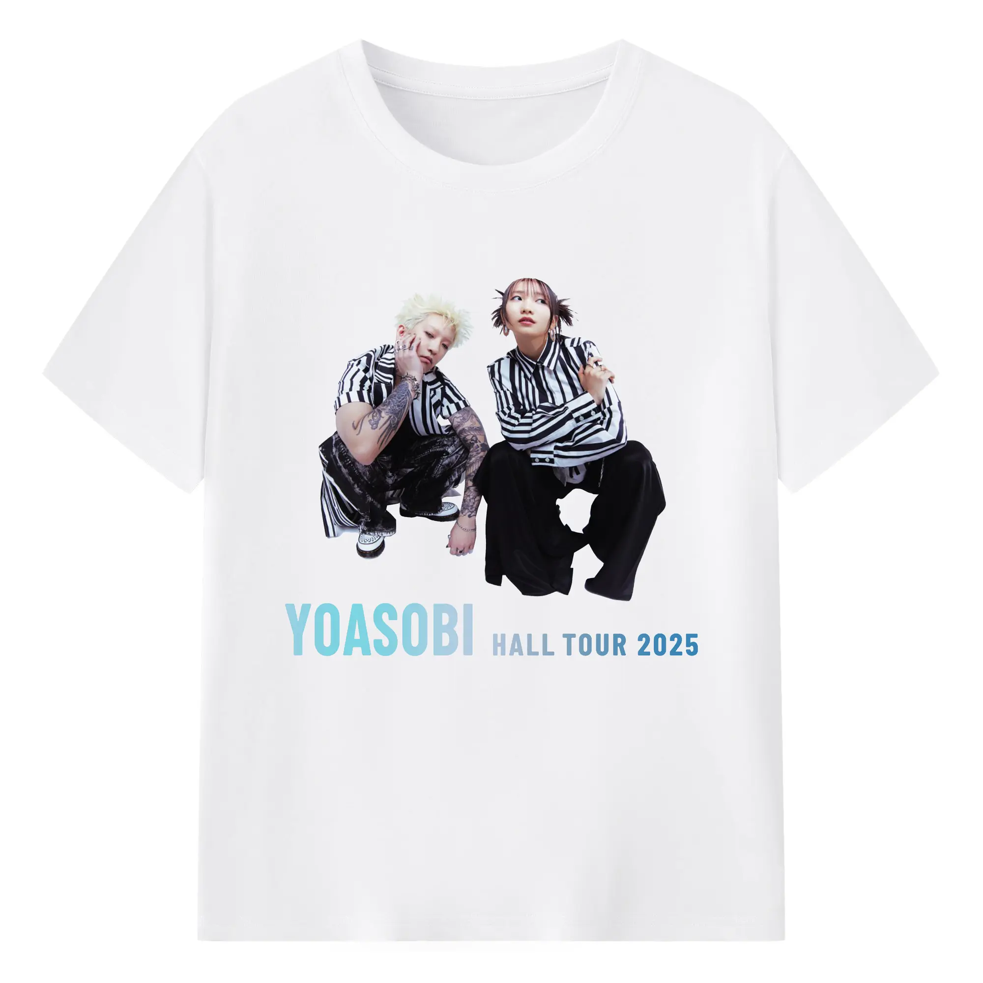 ヨアソビYOASOBI Ayase ikura - 綿100％ 半袖Tシャツ ・ フロントプリント ・ 快適 通気性 ・ 日常使い 散歩 スポーツ用