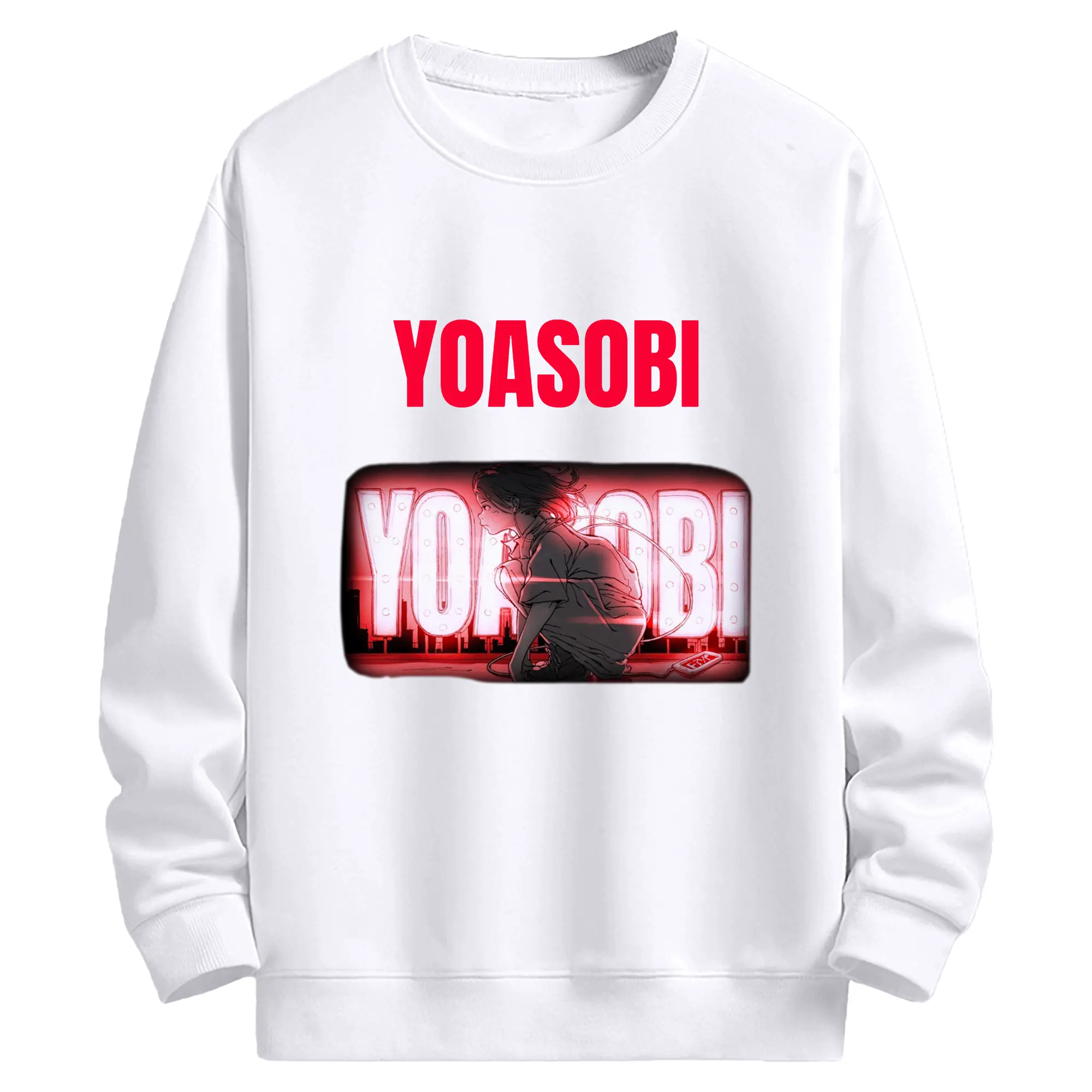 ヨアソビYOASOBIコンサート - 高品質 クルーネック スウェット ・ コットン59％ ポリエステル41％ ・ ユニセックス 長袖 トレーナー ・ カジュアル デイリー スポーツ 散歩用
