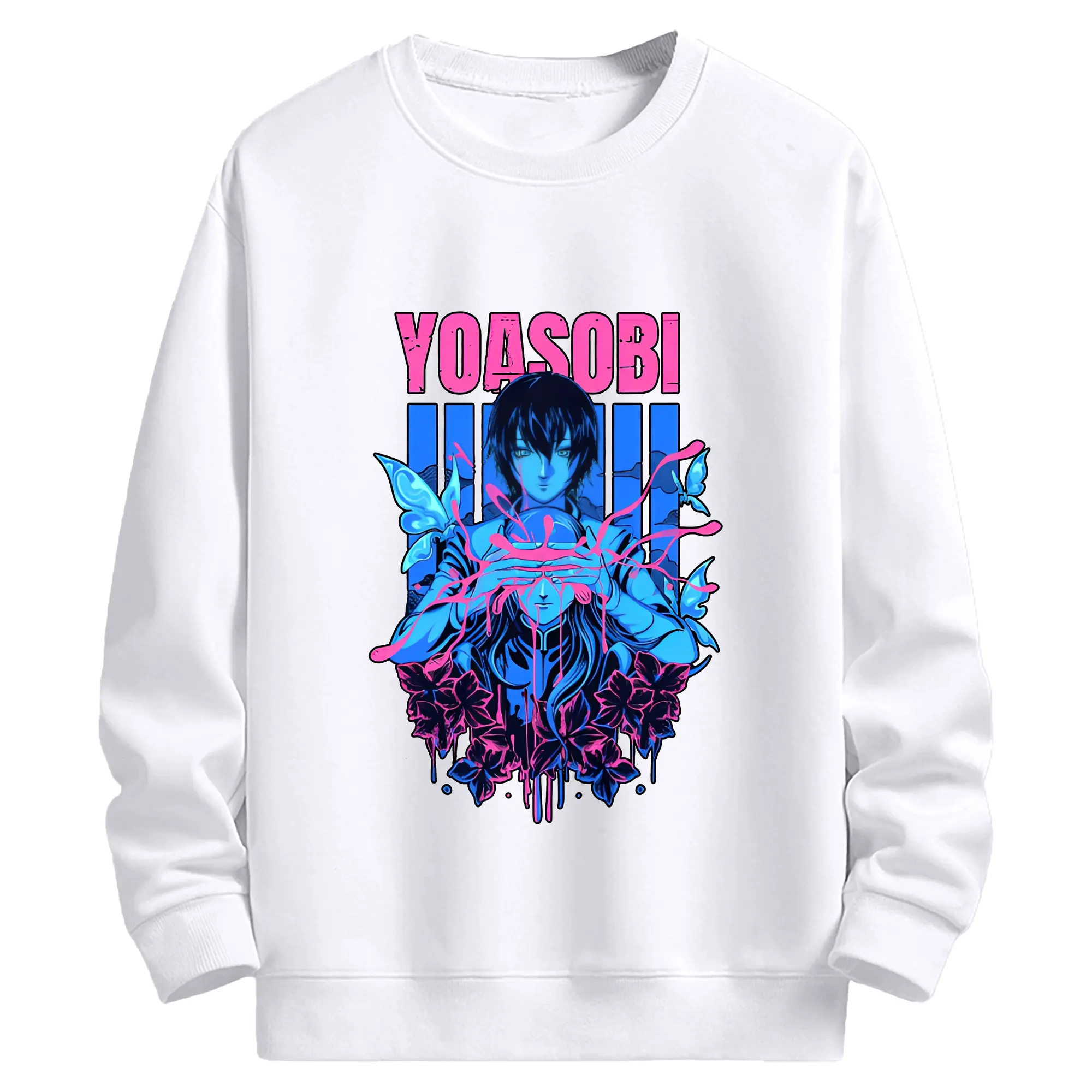 ヨアソビYOASOBI 夜に駆ける - 高品質 クルーネック スウェット ・ コットン59％ ポリエステル41％ ・ ユニセックス 長袖 トレーナー ・ カジュアル デイリー スポーツ 散歩用