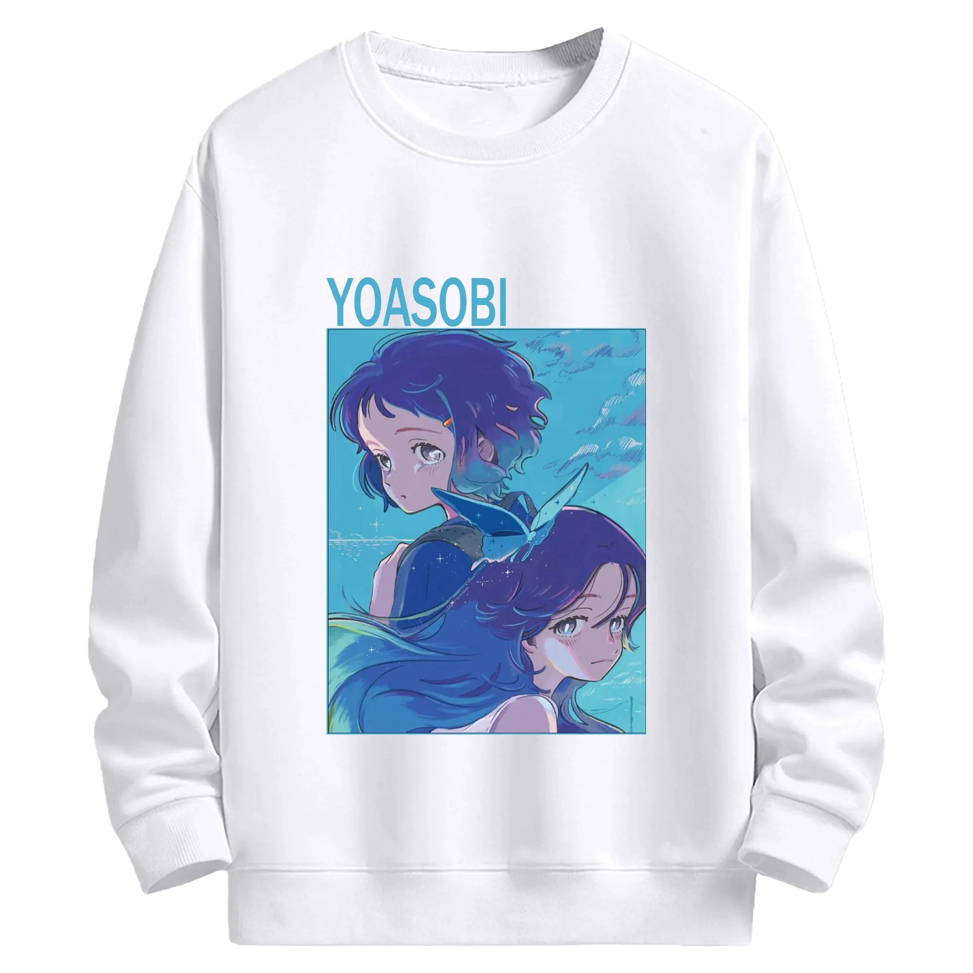 ヨアソビYOASOBI 海のまにまに - 高品質 クルーネック スウェット ・ コットン59％ ポリエステル41％ ・ ユニセックス 長袖 トレーナー ・ カジュアル デイリー スポーツ 散歩用