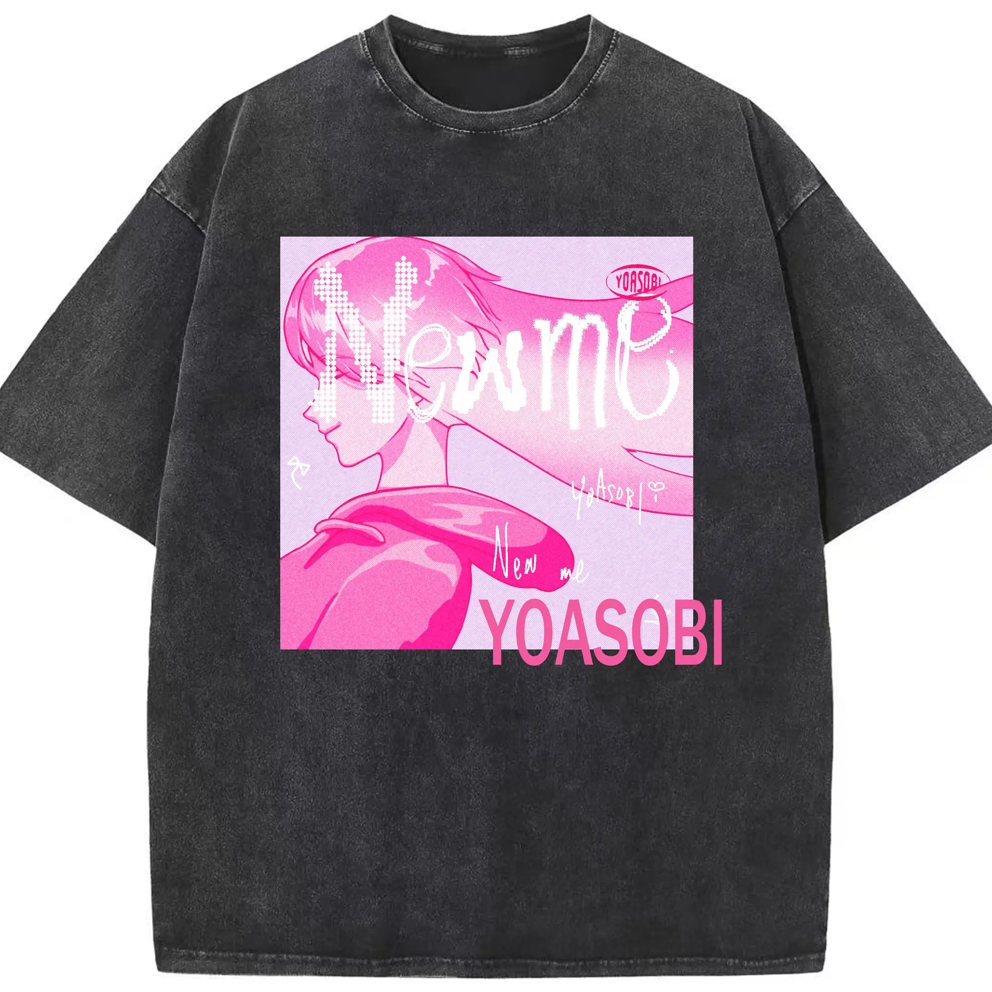 ヨアソビYOASOBI New me - 綿100％ ヴィンテージ風 半袖Tシャツ ・ フロントプリント ・ 柔らか肌触り ・ 通気性 快適 ・ スポーツ カジュアル 外出用