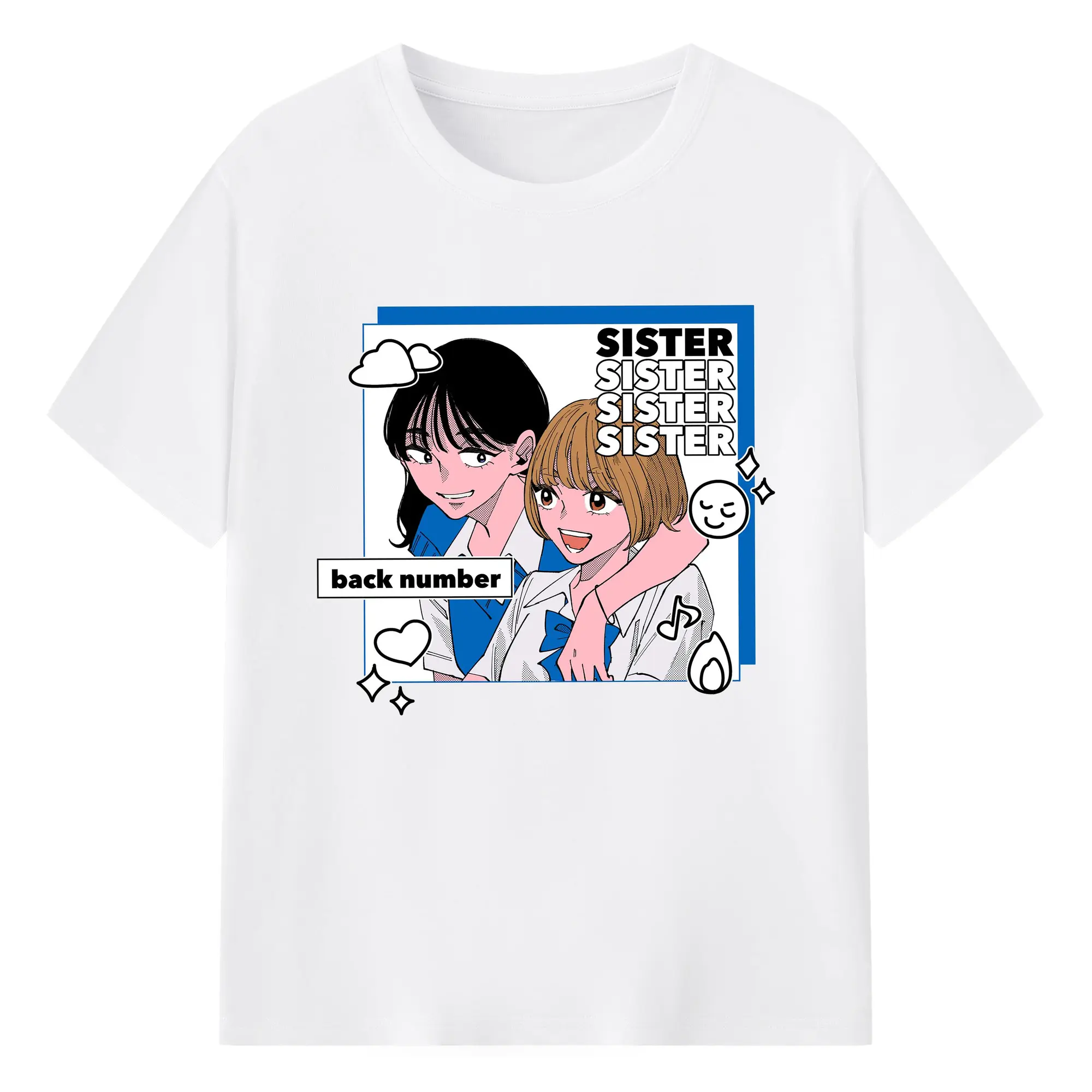 『霧尾ファンクラブ』× back numberコラボグッズ - 綿100％ 半袖Tシャツ ・ フロントプリント ・ 快適 通気性 ・ 日常使い 散歩 スポーツ用